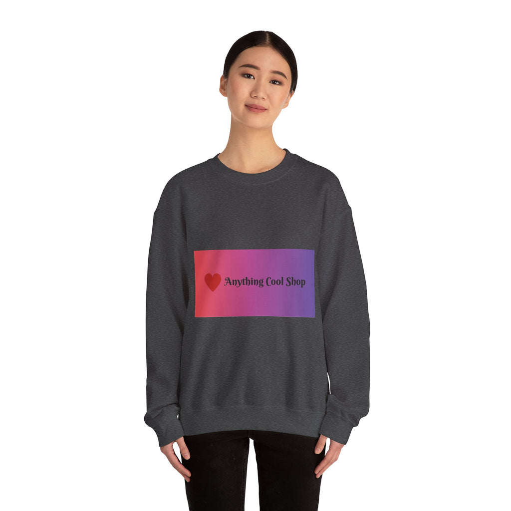 Crewneck Sweatshirt — Gradient Heart Logo "Anything Cool Shop"