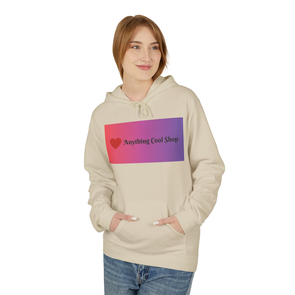 Cool Shop Logo Hoodie — Gradient Heart Graphic Pullover