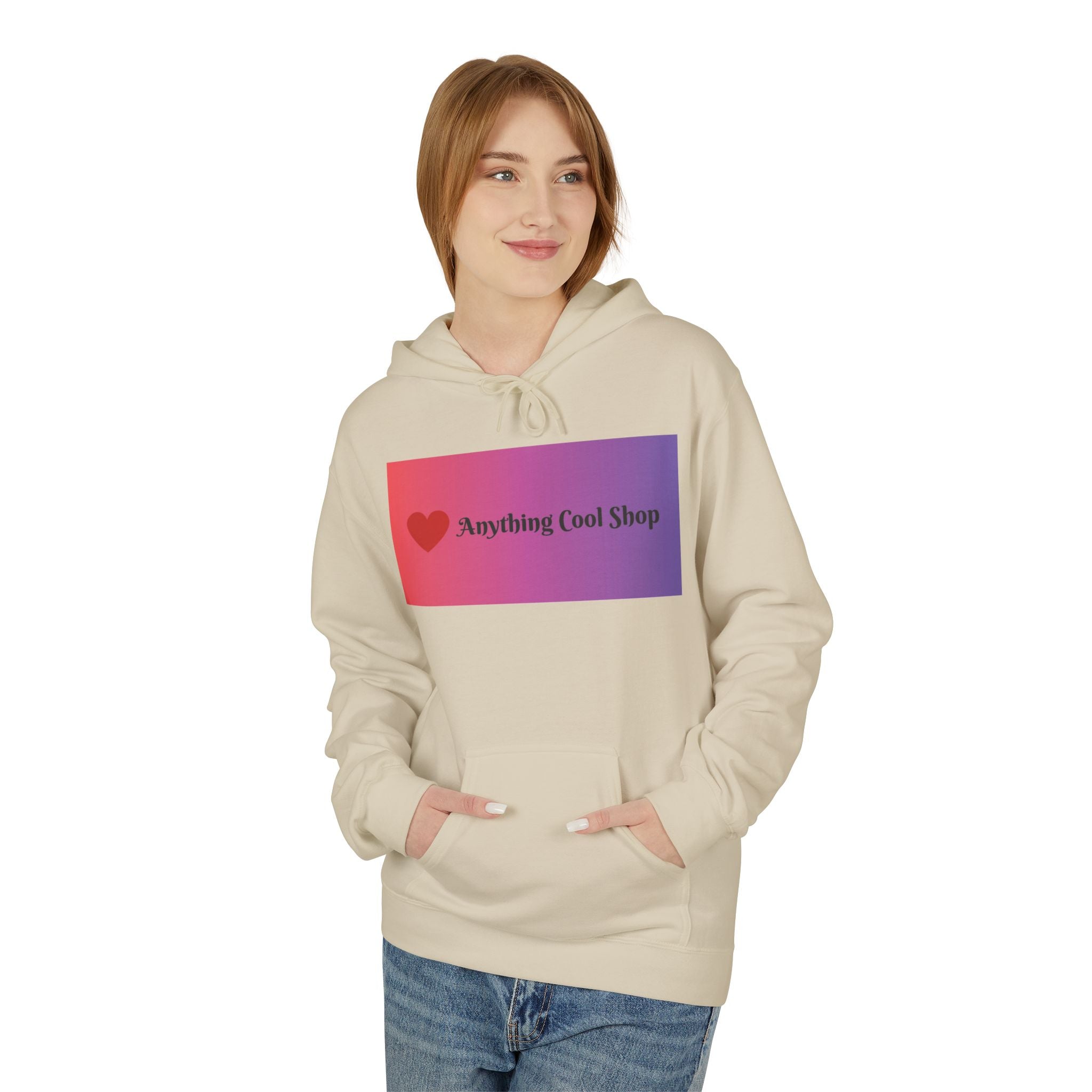 Cool Shop Logo Hoodie — Gradient Heart Graphic Pullover