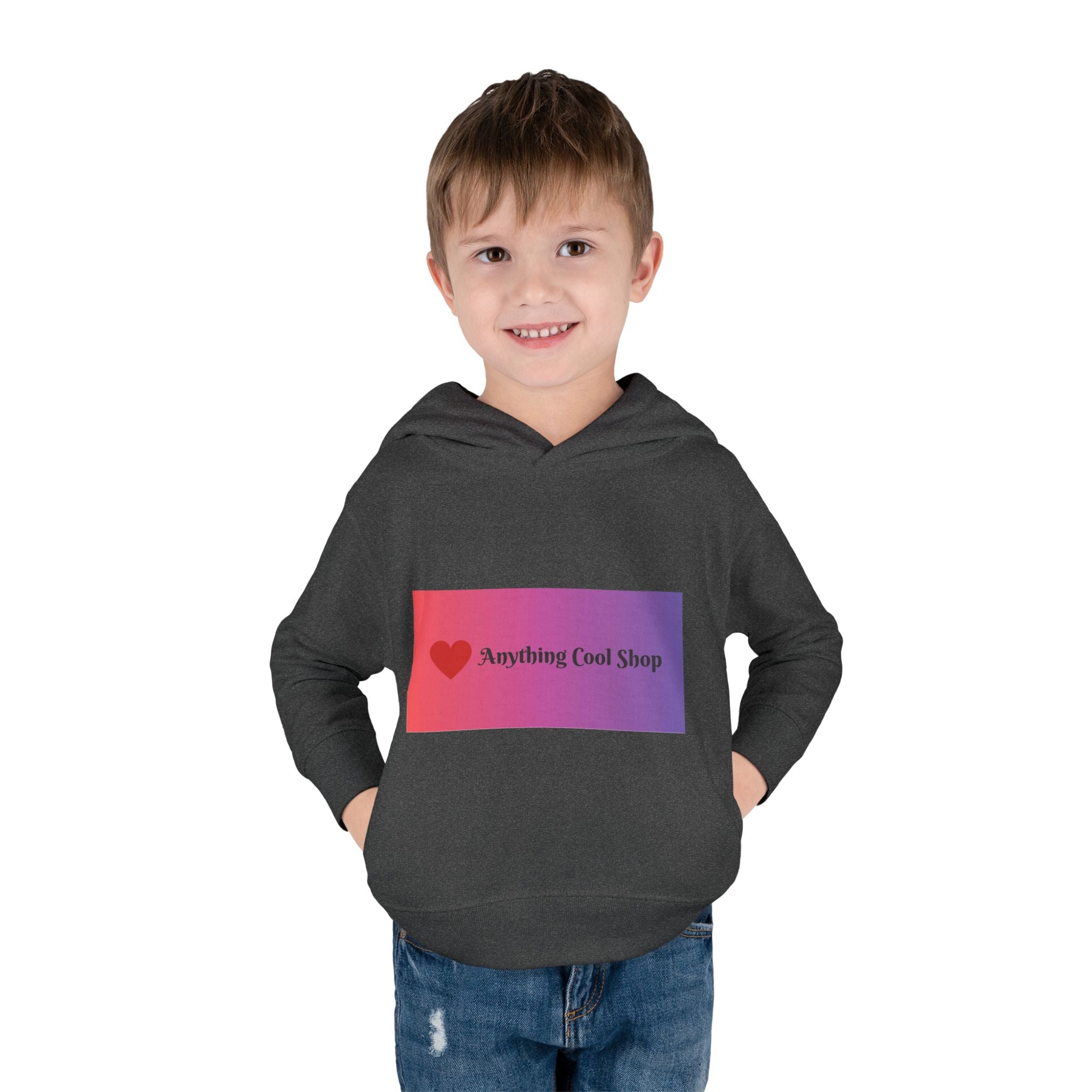 Toddler Hoodie with Gradient Heart Logo — "Anything Cool Shop" Fleece Pullover