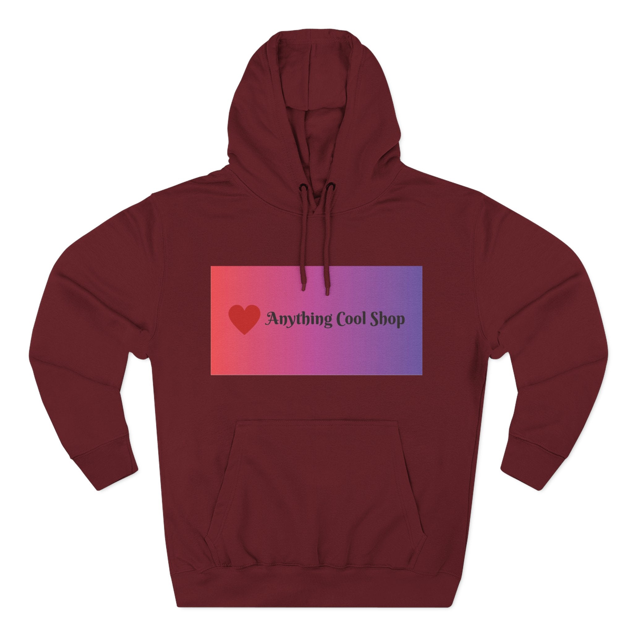Gradient Heart Logo Hoodie — "Anything Cool Shop" Fleece Pullover