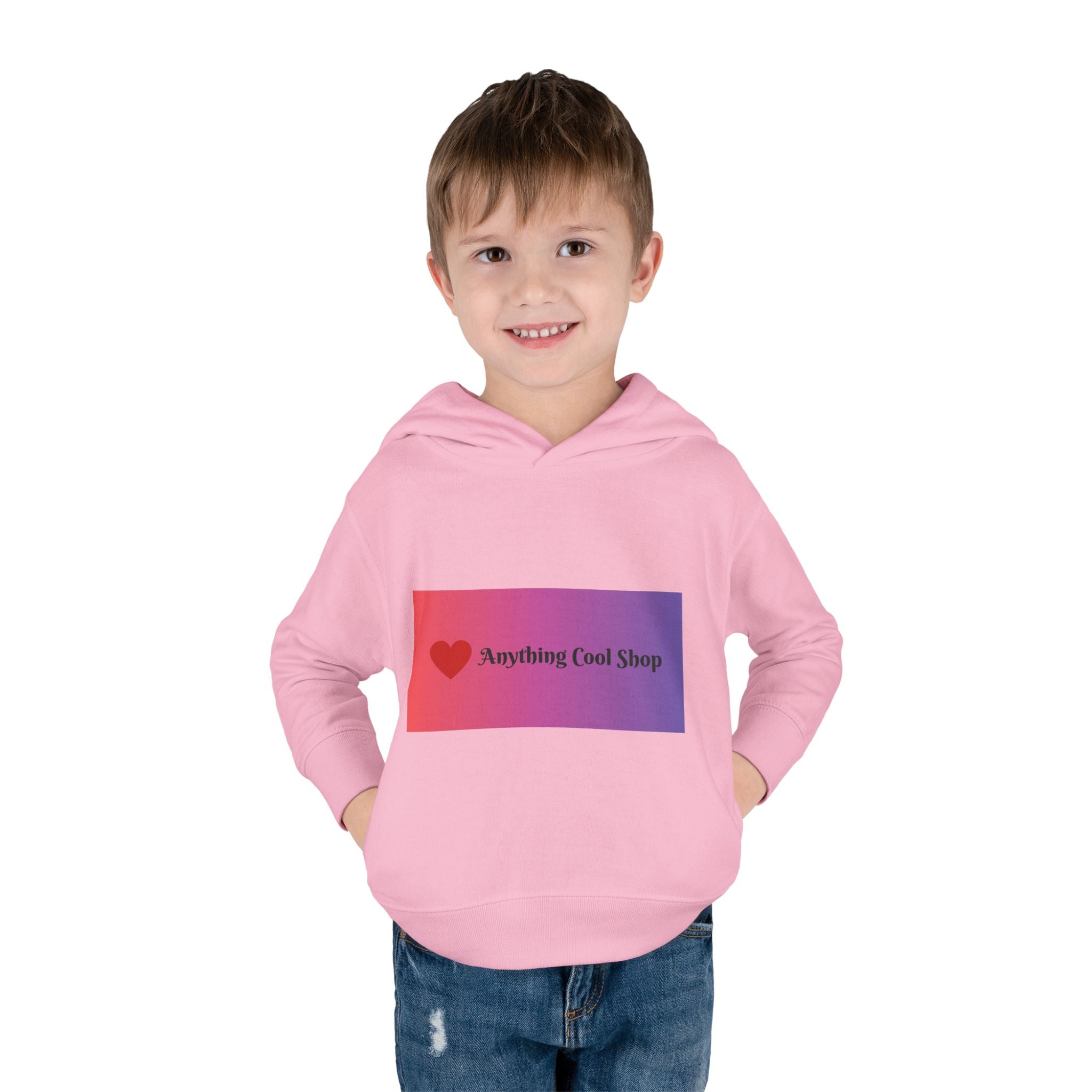 Toddler Hoodie with Gradient Heart Logo — "Anything Cool Shop" Fleece Pullover