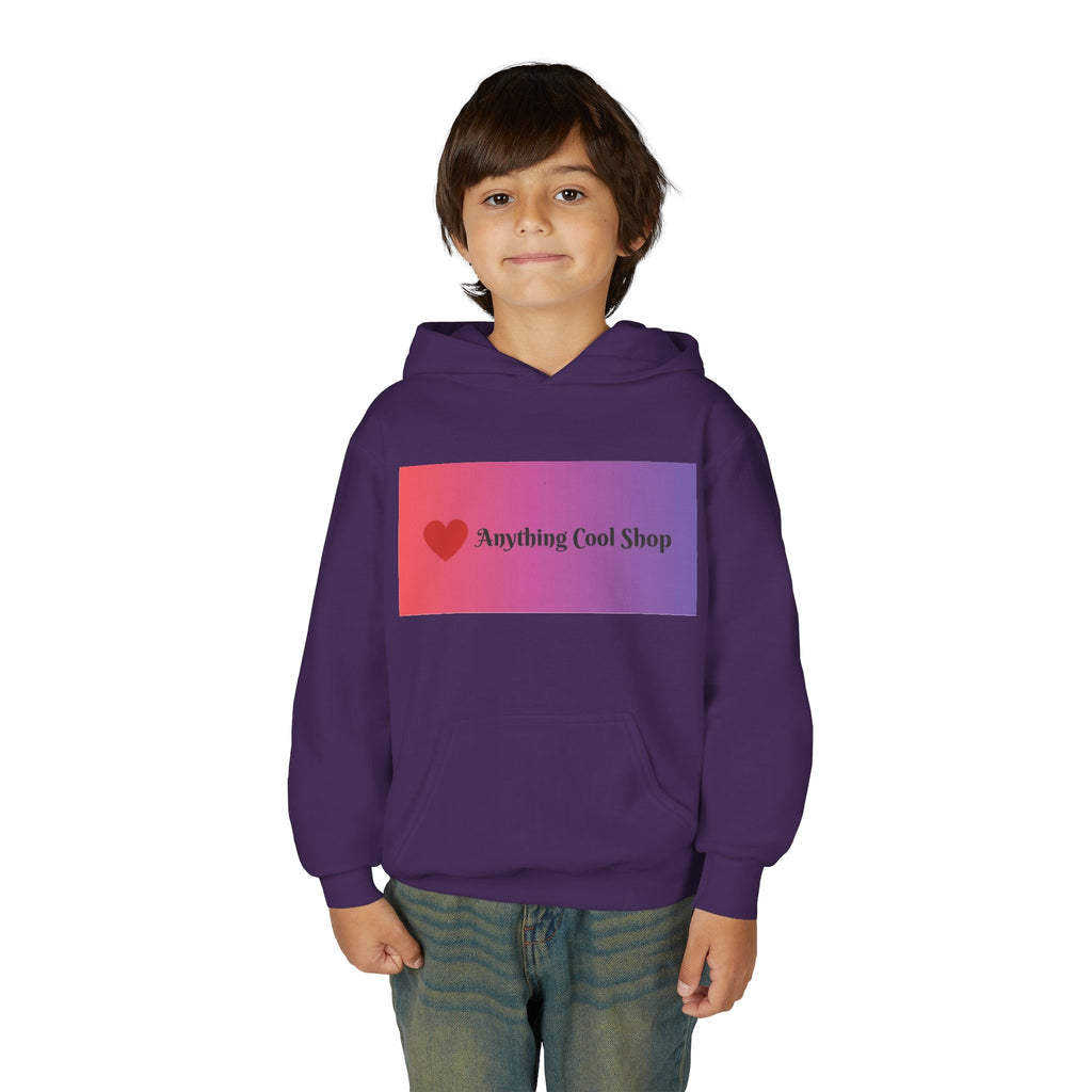 Youth Hoodie — Gradient Heart "Anything Cool Shop" Logo