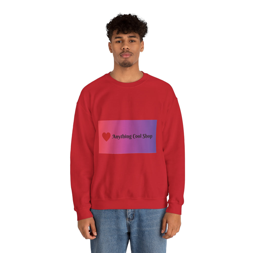 Crewneck Sweatshirt — Gradient Heart Logo "Anything Cool Shop"