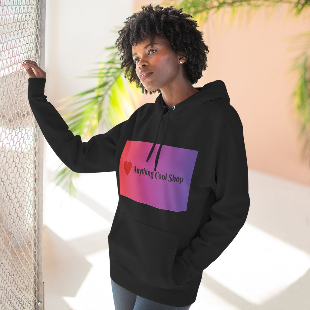 Gradient Heart Logo Hoodie — "Anything Cool Shop" Fleece Pullover