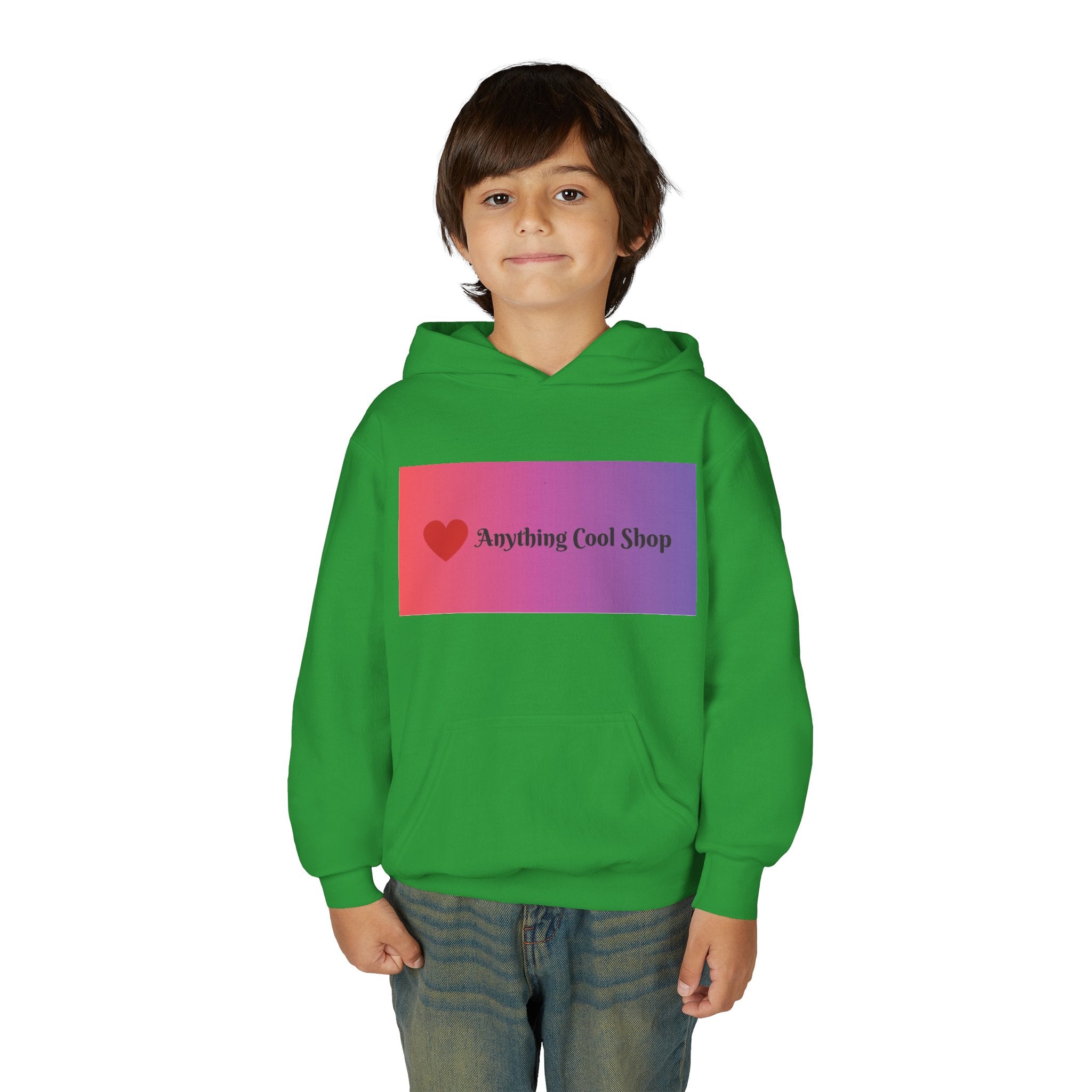 Youth Hoodie — Gradient Heart "Anything Cool Shop" Logo