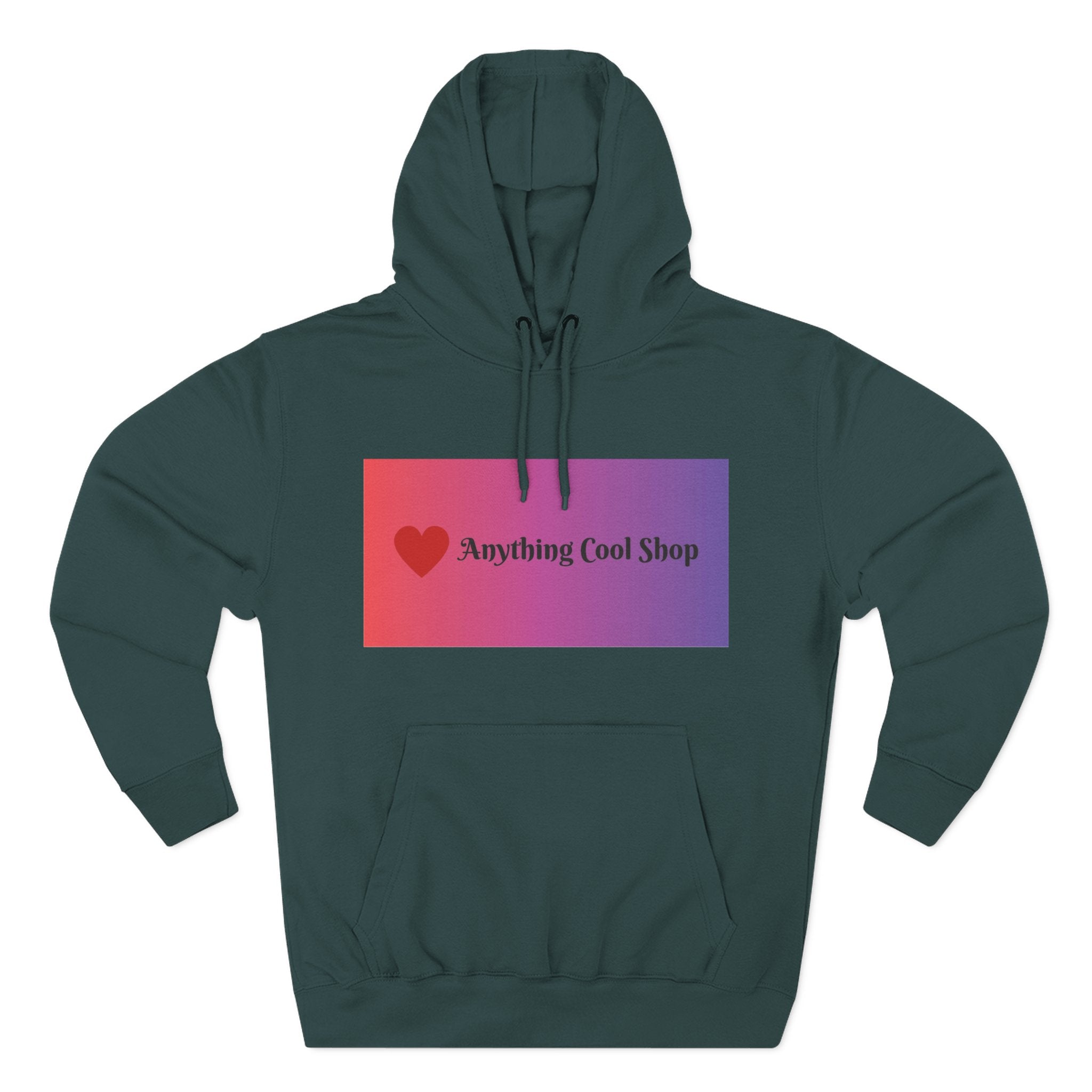 Gradient Heart Logo Hoodie — "Anything Cool Shop" Fleece Pullover