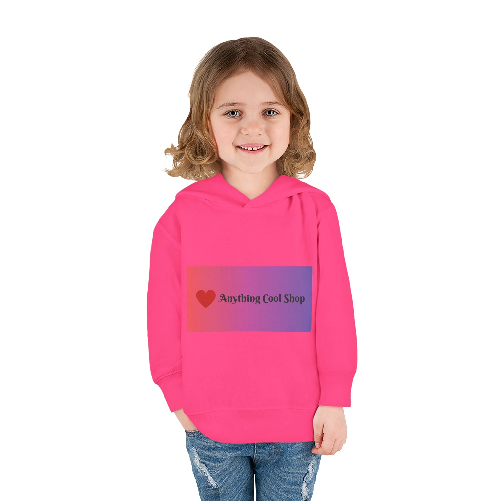 Toddler Hoodie with Gradient Heart Logo — "Anything Cool Shop" Fleece Pullover