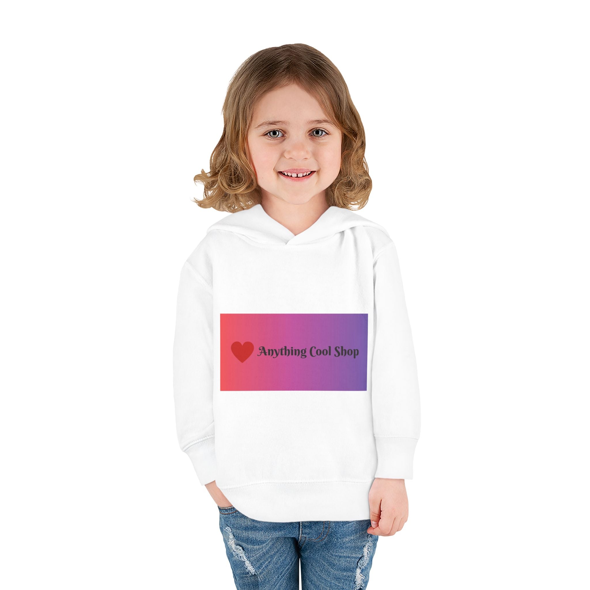 Toddler Hoodie with Gradient Heart Logo — "Anything Cool Shop" Fleece Pullover