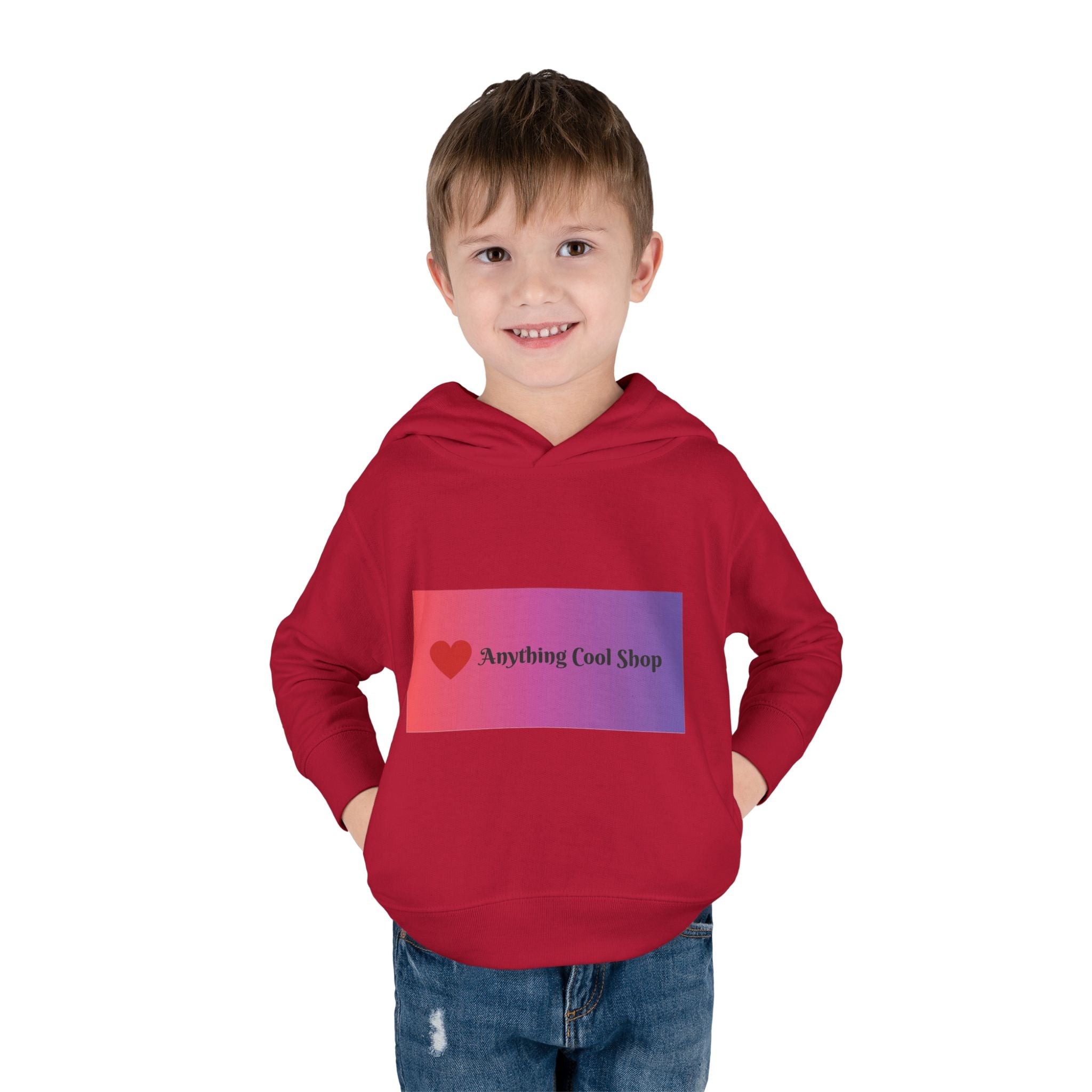 Toddler Hoodie with Gradient Heart Logo — "Anything Cool Shop" Fleece Pullover
