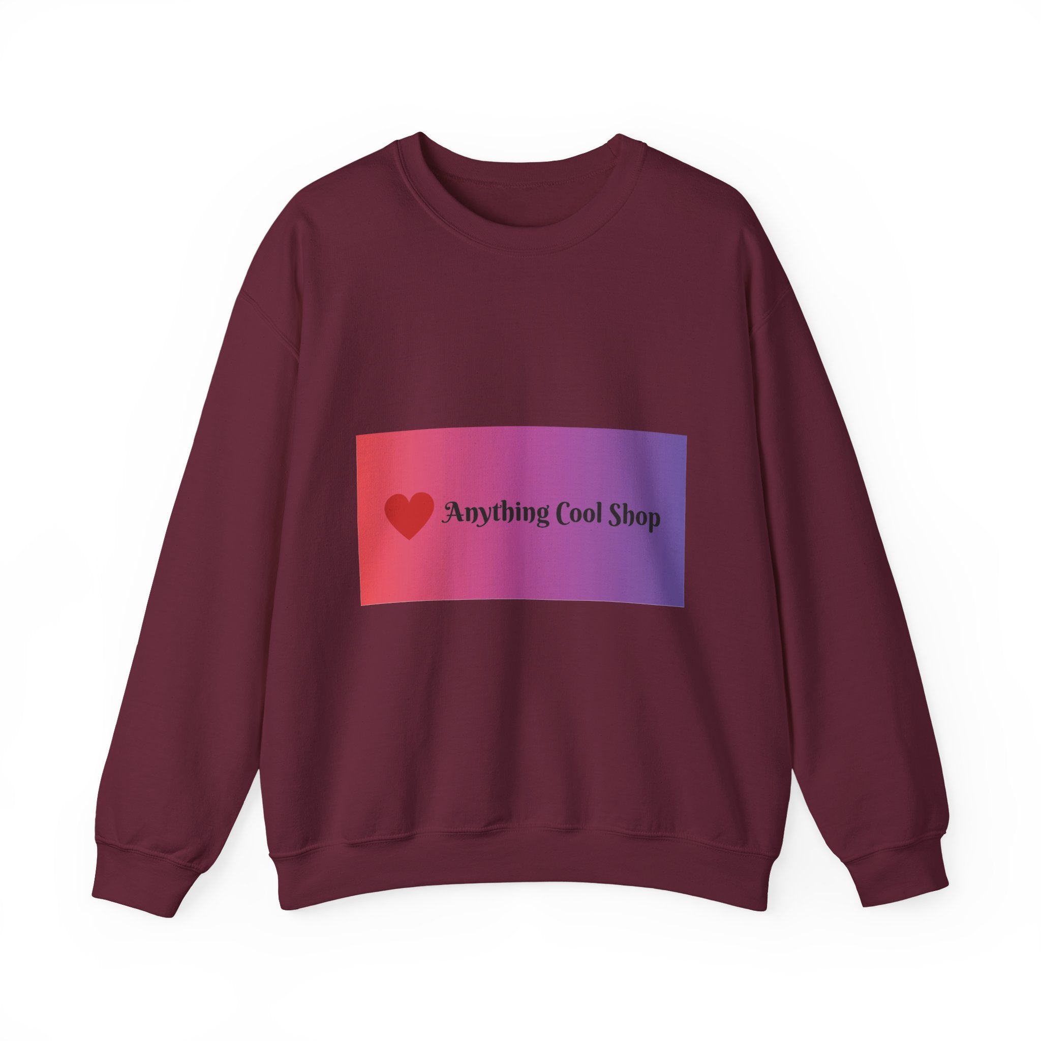Crewneck Sweatshirt — Gradient Heart Logo "Anything Cool Shop"