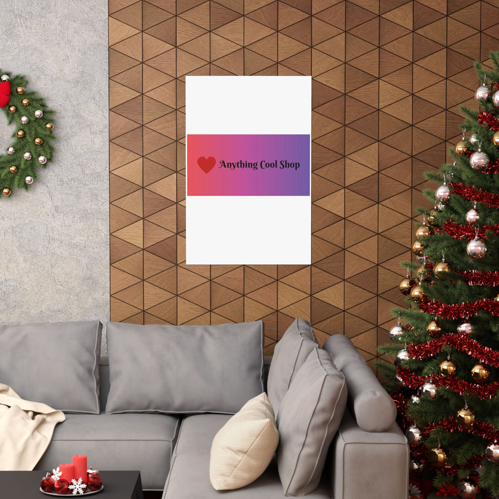 Gradient Heart Poster — "Anything Cool Shop" Matte Vertical Wall Art