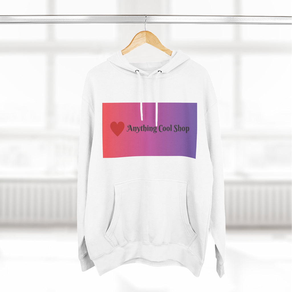 Gradient Heart Logo Hoodie — "Anything Cool Shop" Fleece Pullover