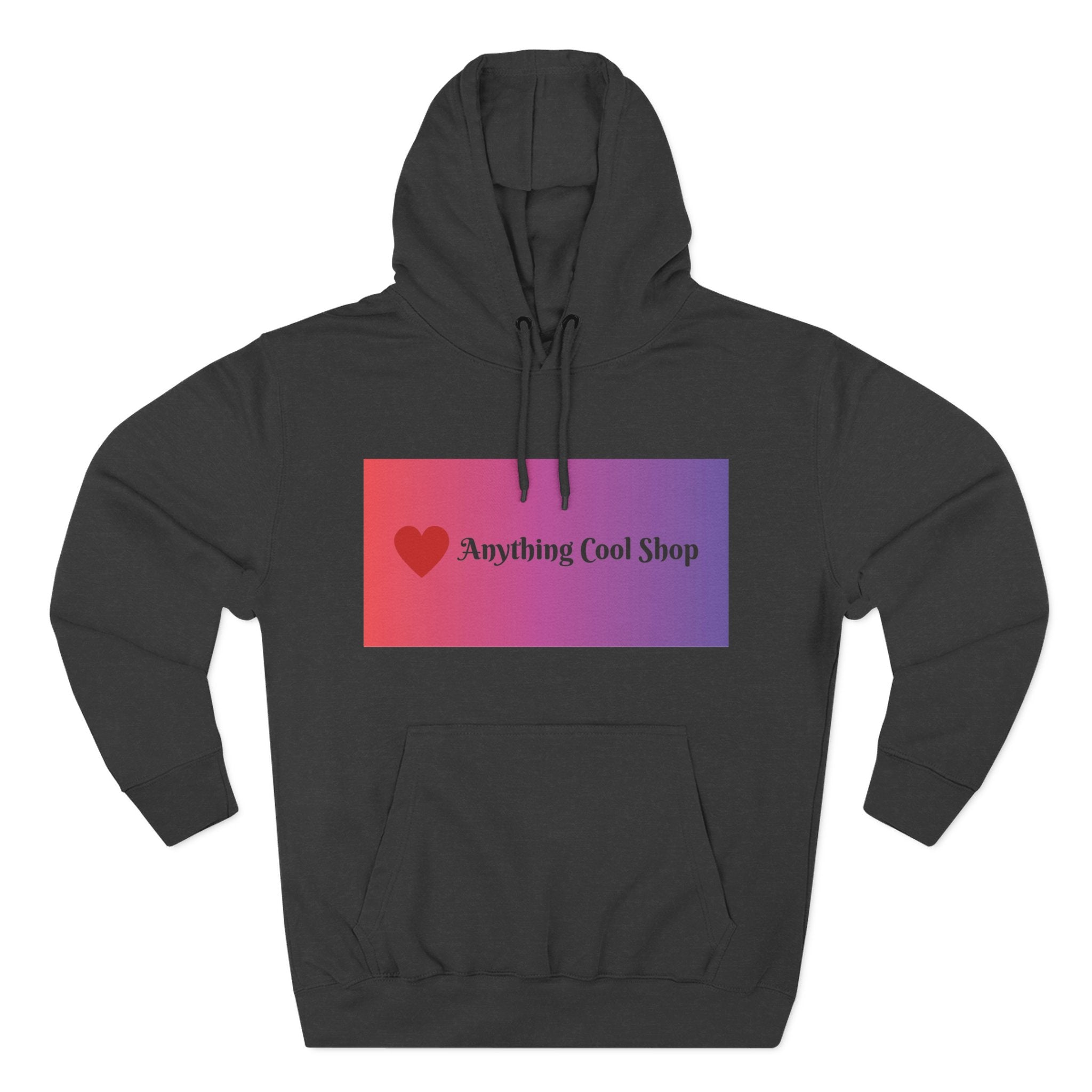 Gradient Heart Logo Hoodie — "Anything Cool Shop" Fleece Pullover