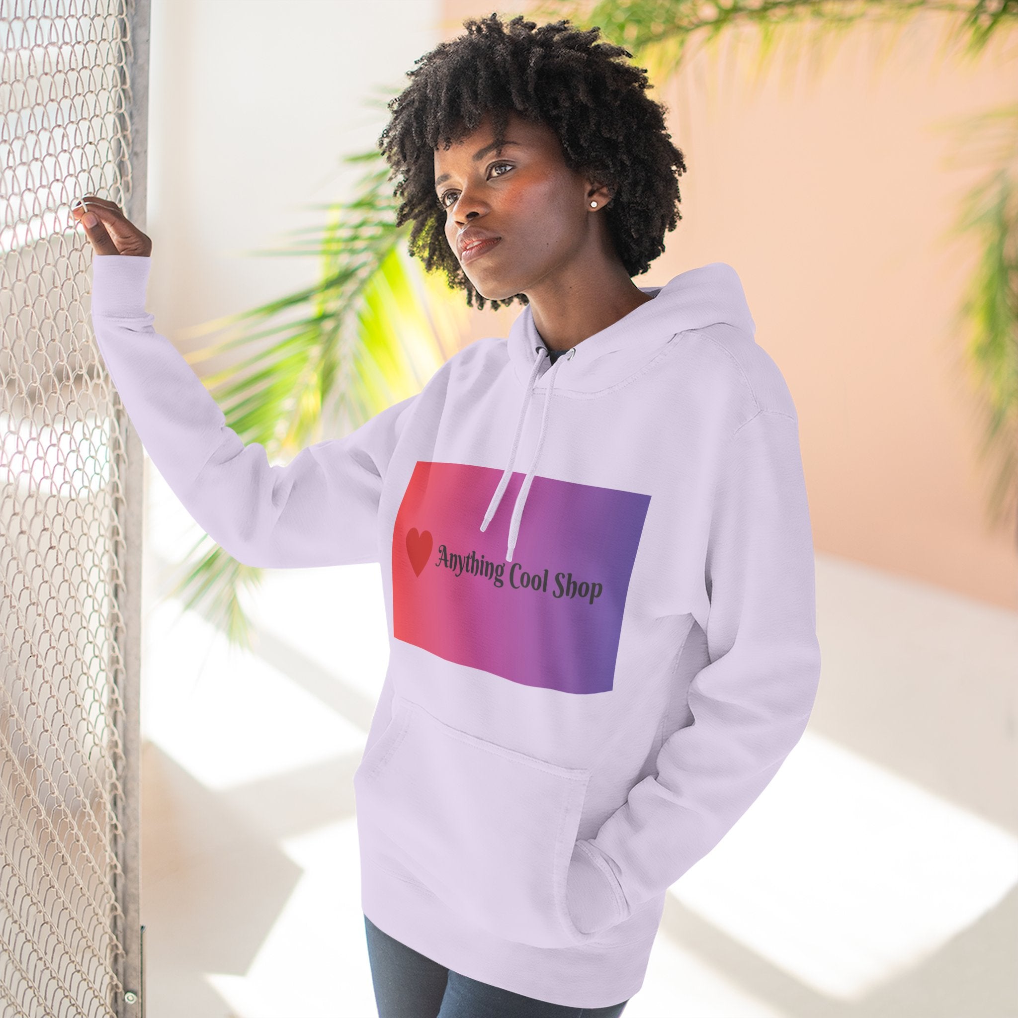 Gradient Heart Logo Hoodie — "Anything Cool Shop" Fleece Pullover