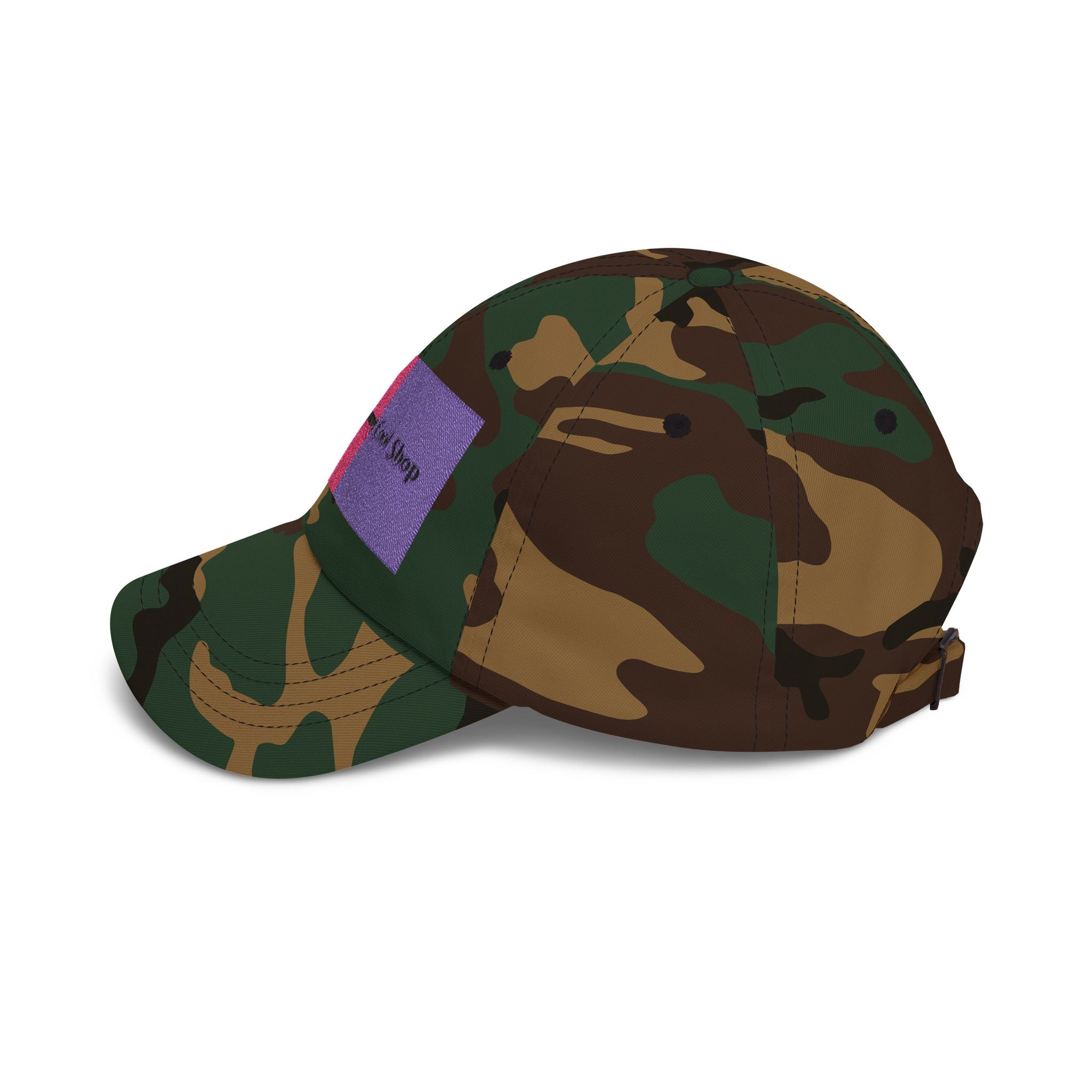 Dad Cap — Pink & Purple Heart Patch Embroidered "Anything Cool Stuff"