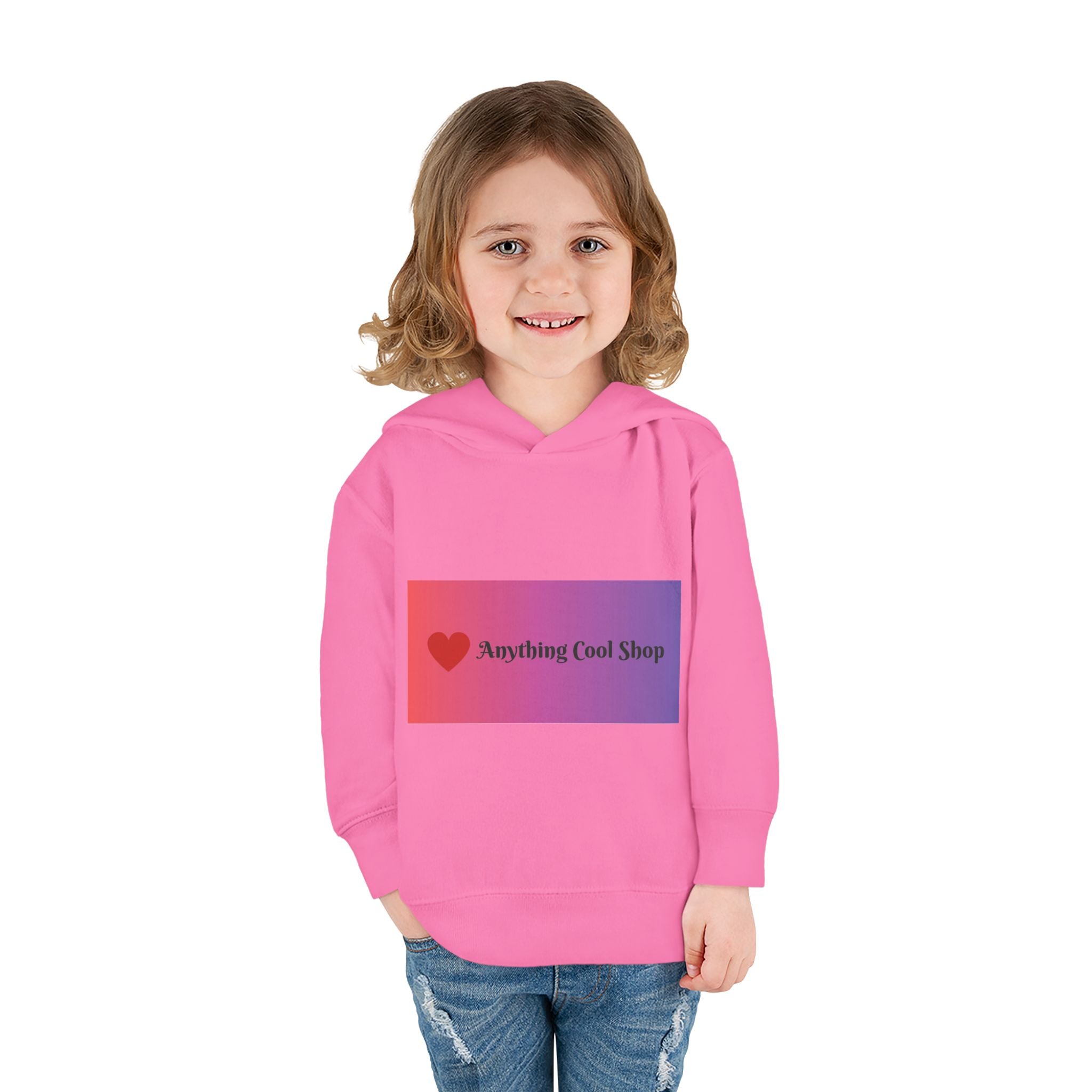 Toddler Hoodie with Gradient Heart Logo — "Anything Cool Shop" Fleece Pullover
