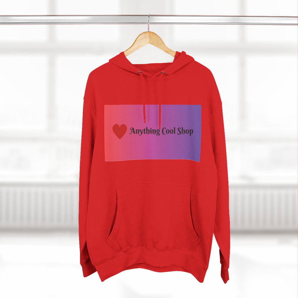 Gradient Heart Logo Hoodie — "Anything Cool Shop" Fleece Pullover