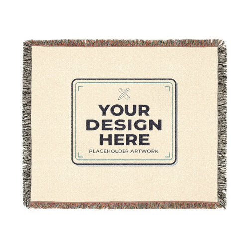 Custom Woven Blanket - Personalized Fringed Throw with Your Design Here