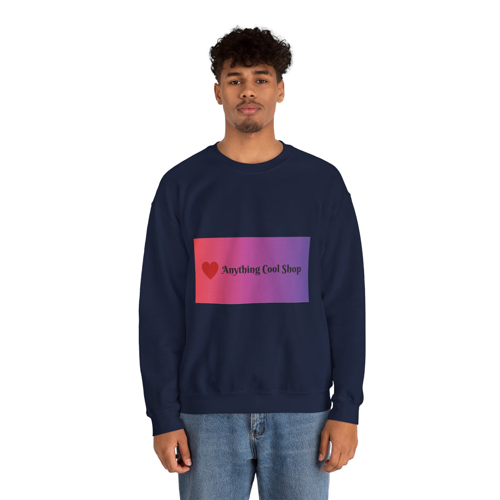 Crewneck Sweatshirt — Gradient Heart Logo "Anything Cool Shop"