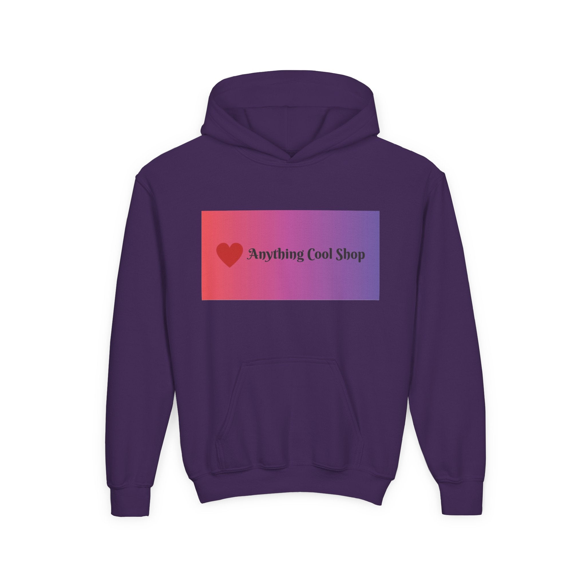 Youth Hoodie — Gradient Heart "Anything Cool Shop" Logo