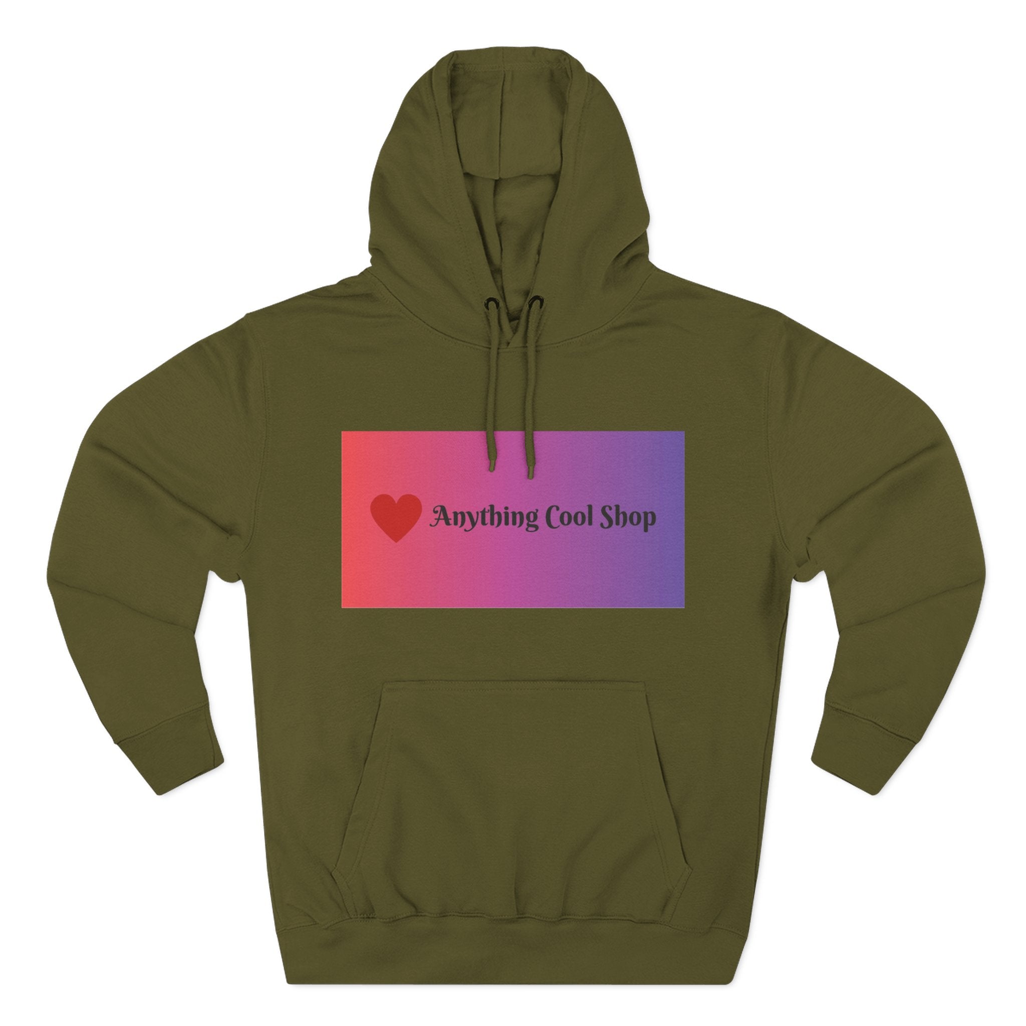 Gradient Heart Logo Hoodie — "Anything Cool Shop" Fleece Pullover