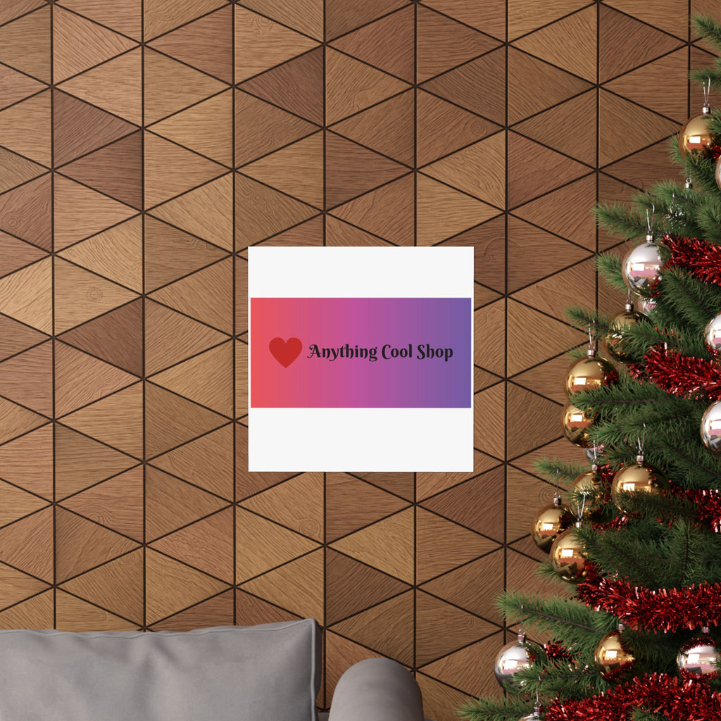 Gradient Heart Poster — "Anything Cool Shop" Matte Vertical Wall Art