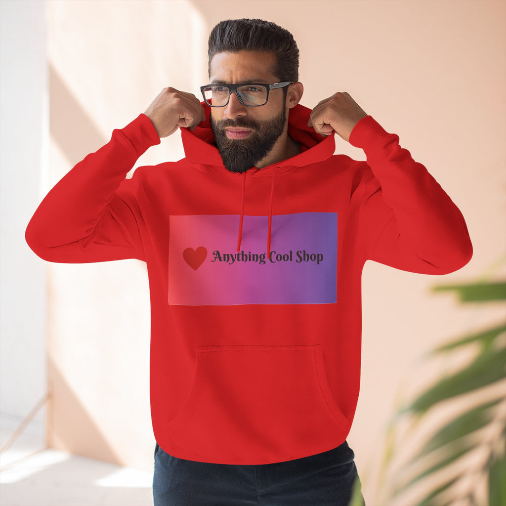 Gradient Heart Logo Hoodie — "Anything Cool Shop" Fleece Pullover