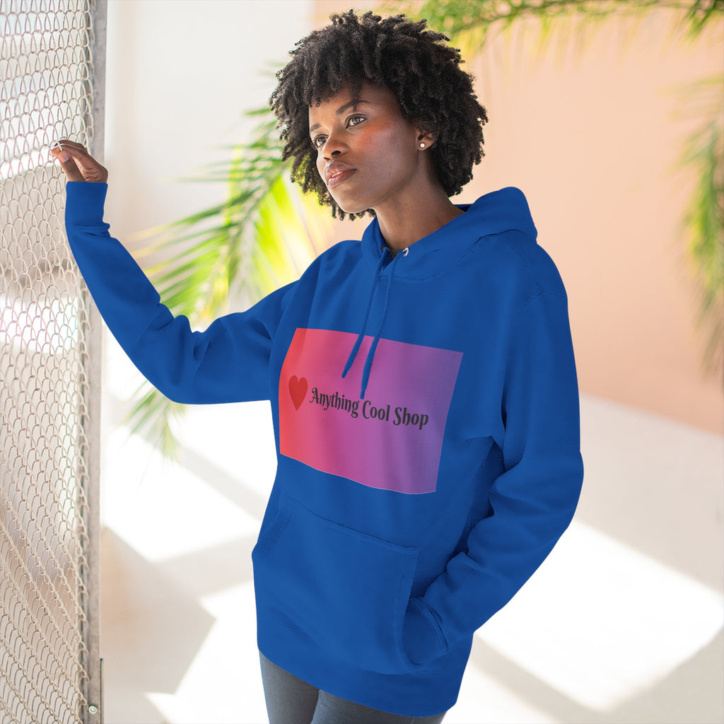Gradient Heart Logo Hoodie — "Anything Cool Shop" Fleece Pullover