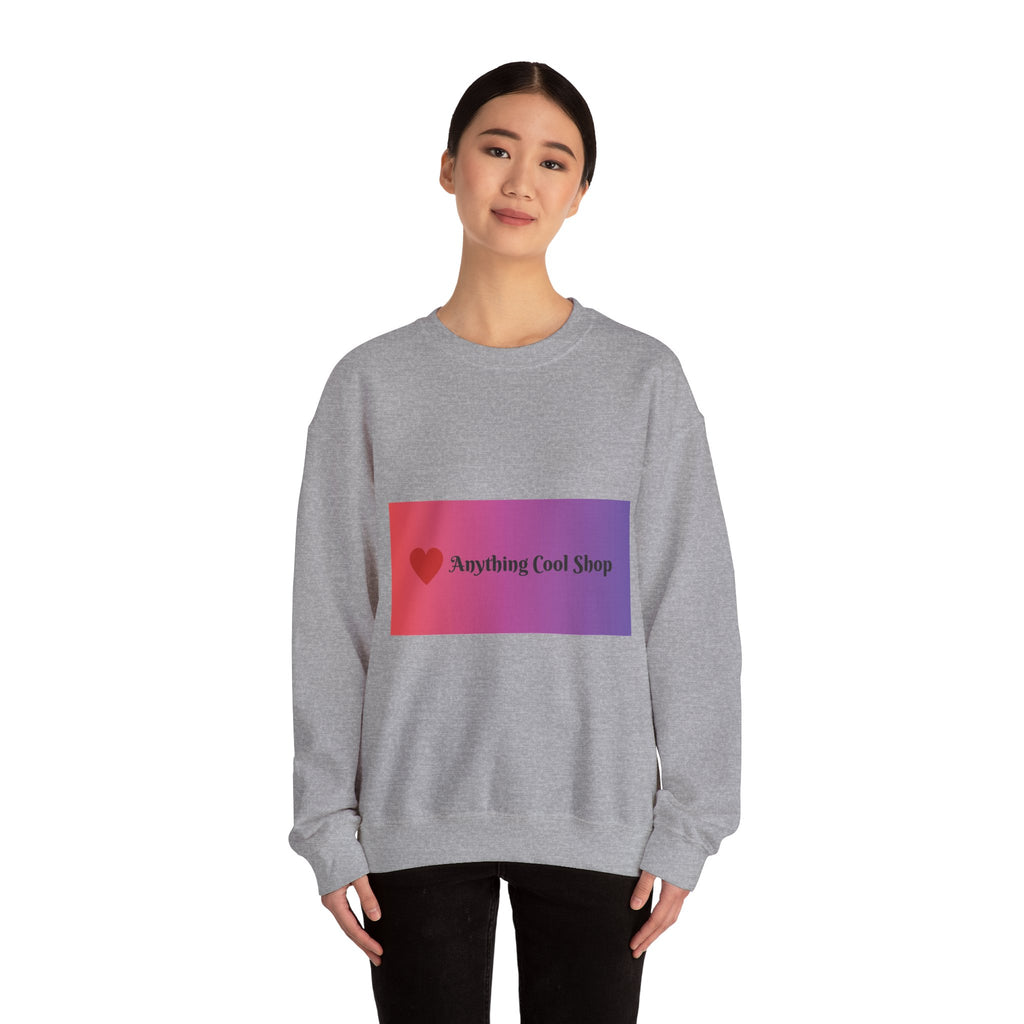 Crewneck Sweatshirt — Gradient Heart Logo "Anything Cool Shop"