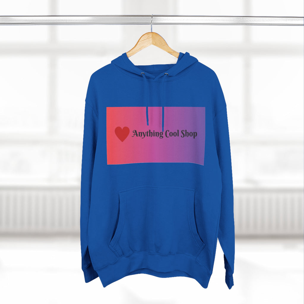 Gradient Heart Logo Hoodie — "Anything Cool Shop" Fleece Pullover