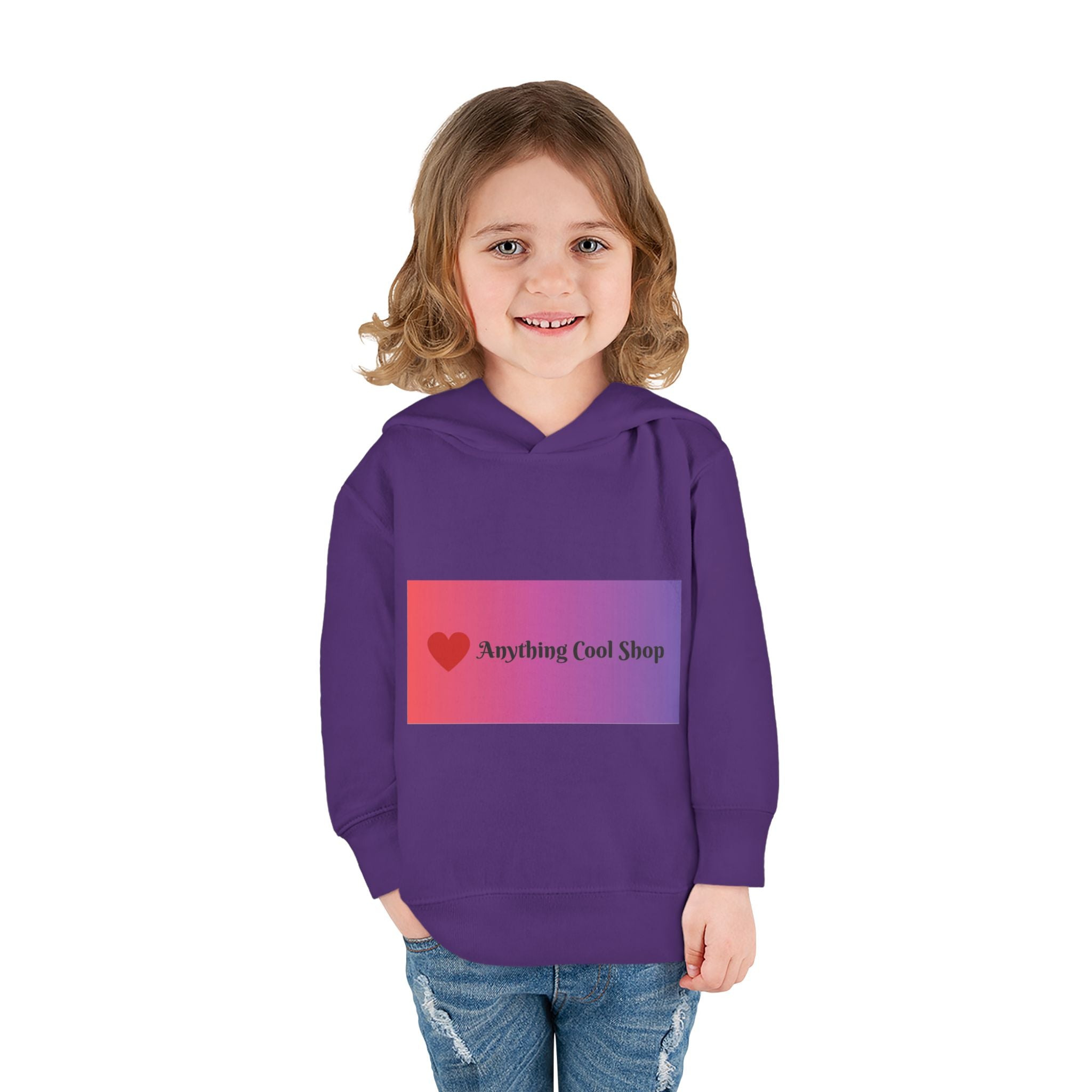 Toddler Hoodie with Gradient Heart Logo — "Anything Cool Shop" Fleece Pullover