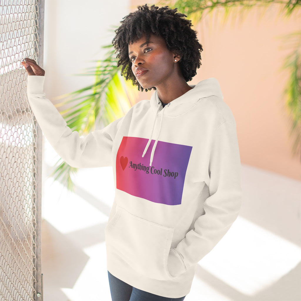 Gradient Heart Logo Hoodie — "Anything Cool Shop" Fleece Pullover