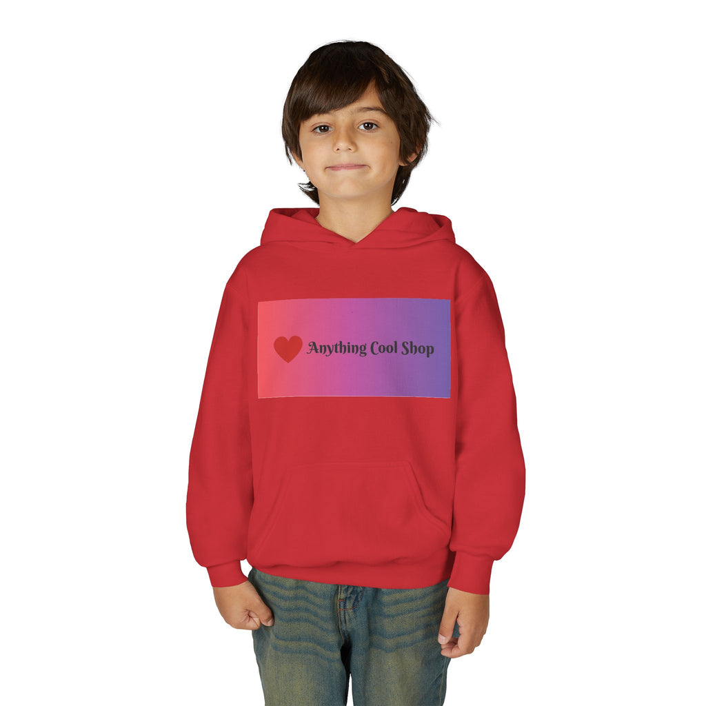 Youth Hoodie — Gradient Heart "Anything Cool Shop" Logo