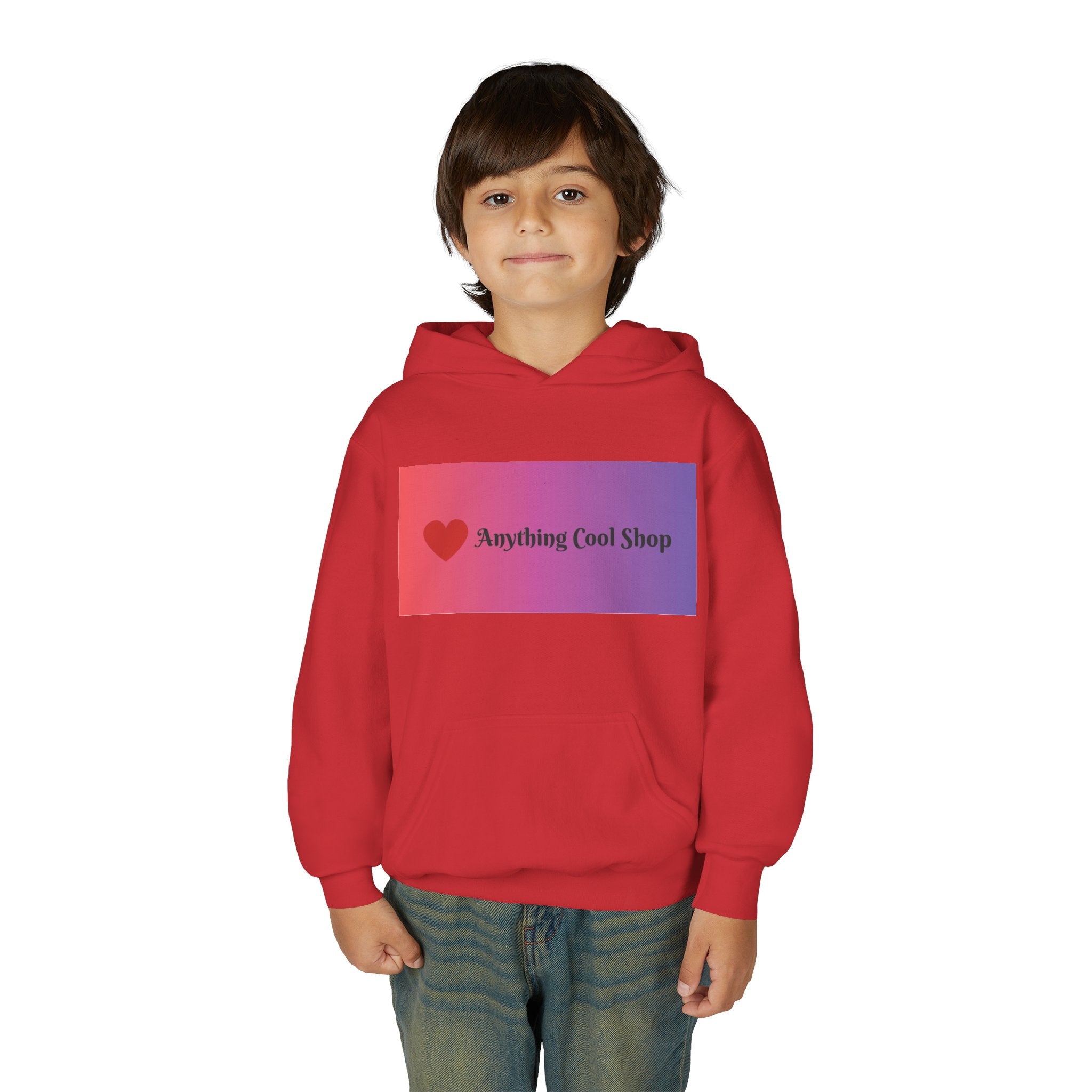 Youth Hoodie — Gradient Heart "Anything Cool Shop" Logo