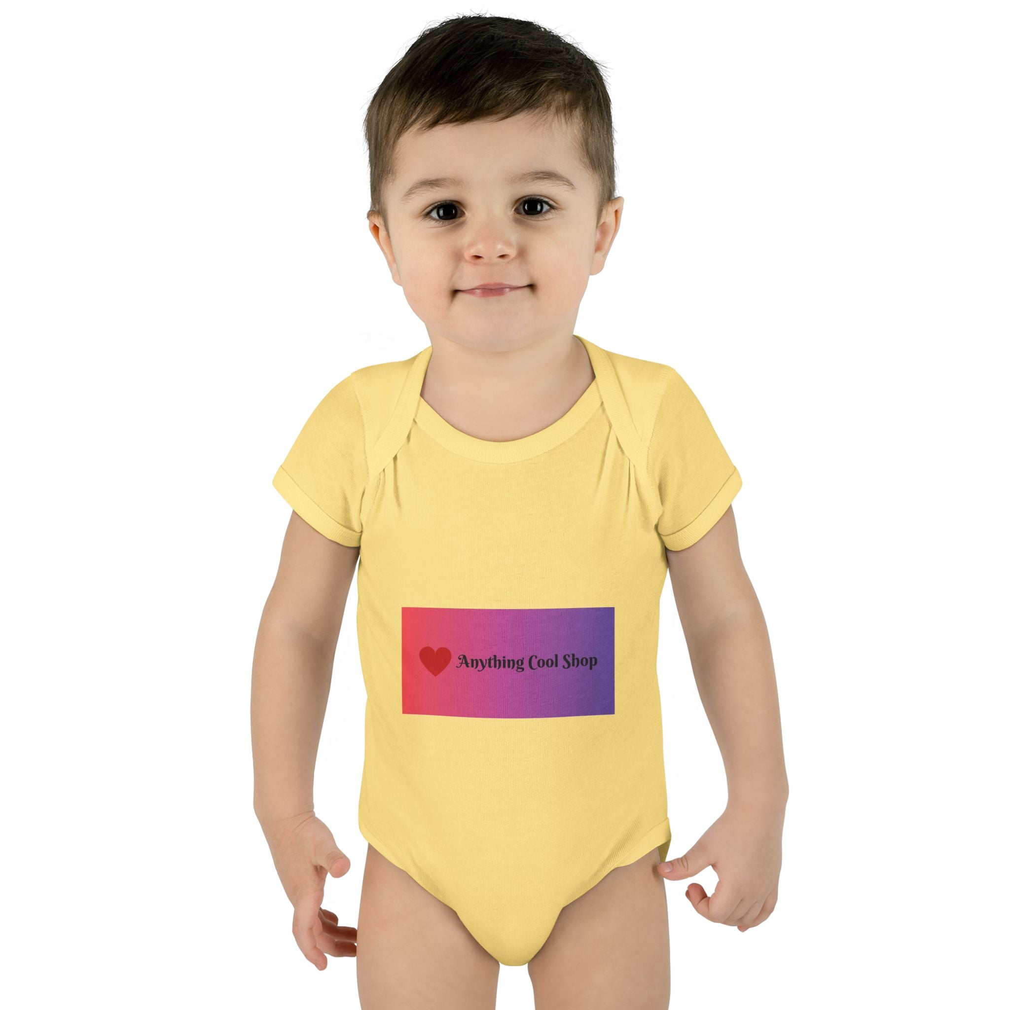 Infant Bodysuit - Gradient Heart Logo "Anything Cool Shop" Baby Onesie