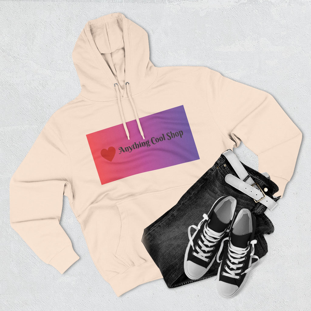 Gradient Heart Logo Hoodie — "Anything Cool Shop" Fleece Pullover