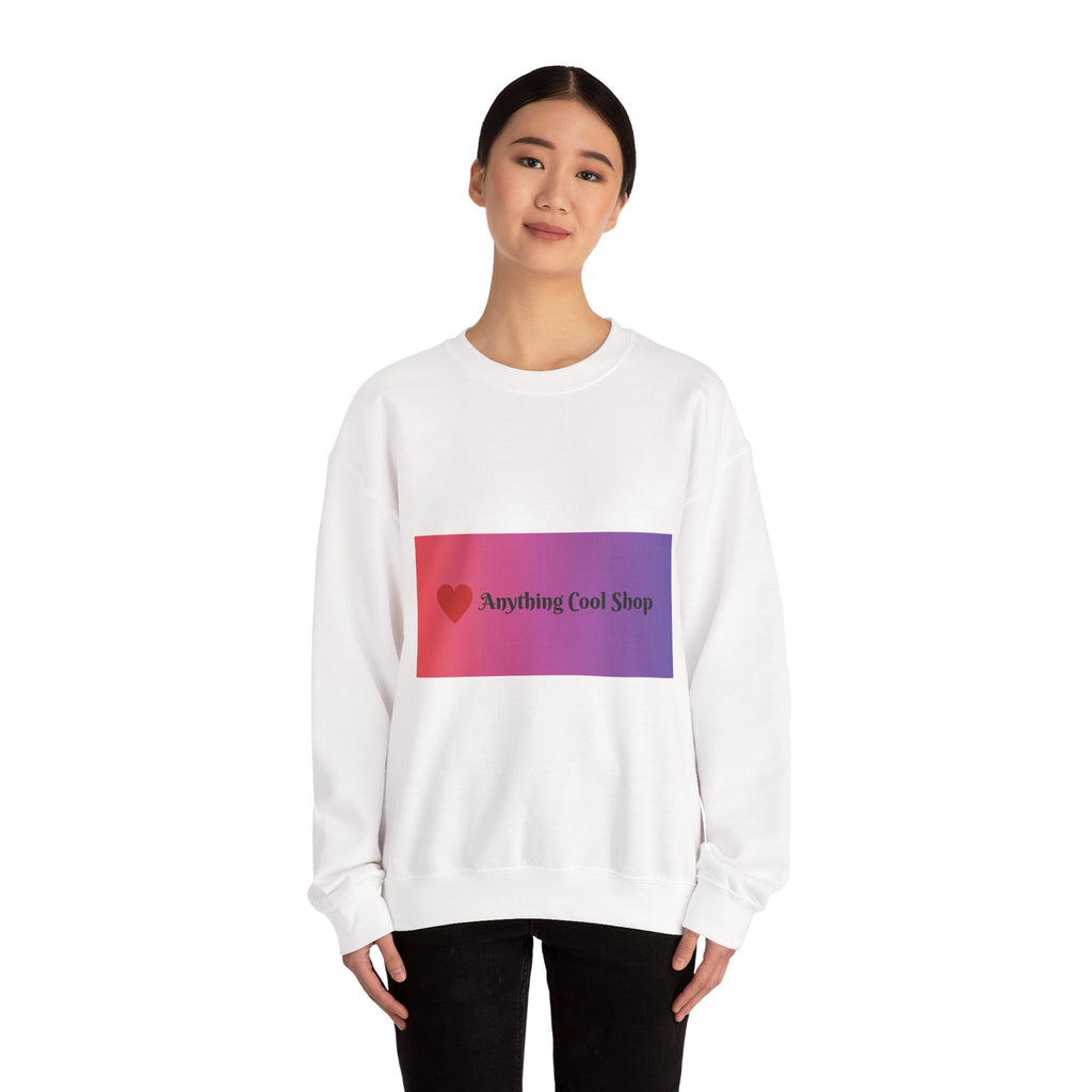 Crewneck Sweatshirt — Gradient Heart Logo "Anything Cool Shop"