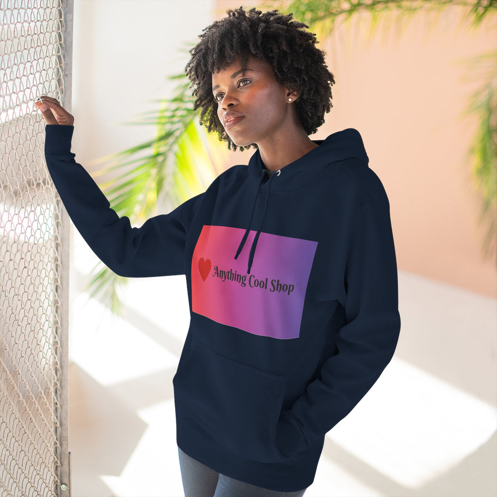 Gradient Heart Logo Hoodie — "Anything Cool Shop" Fleece Pullover