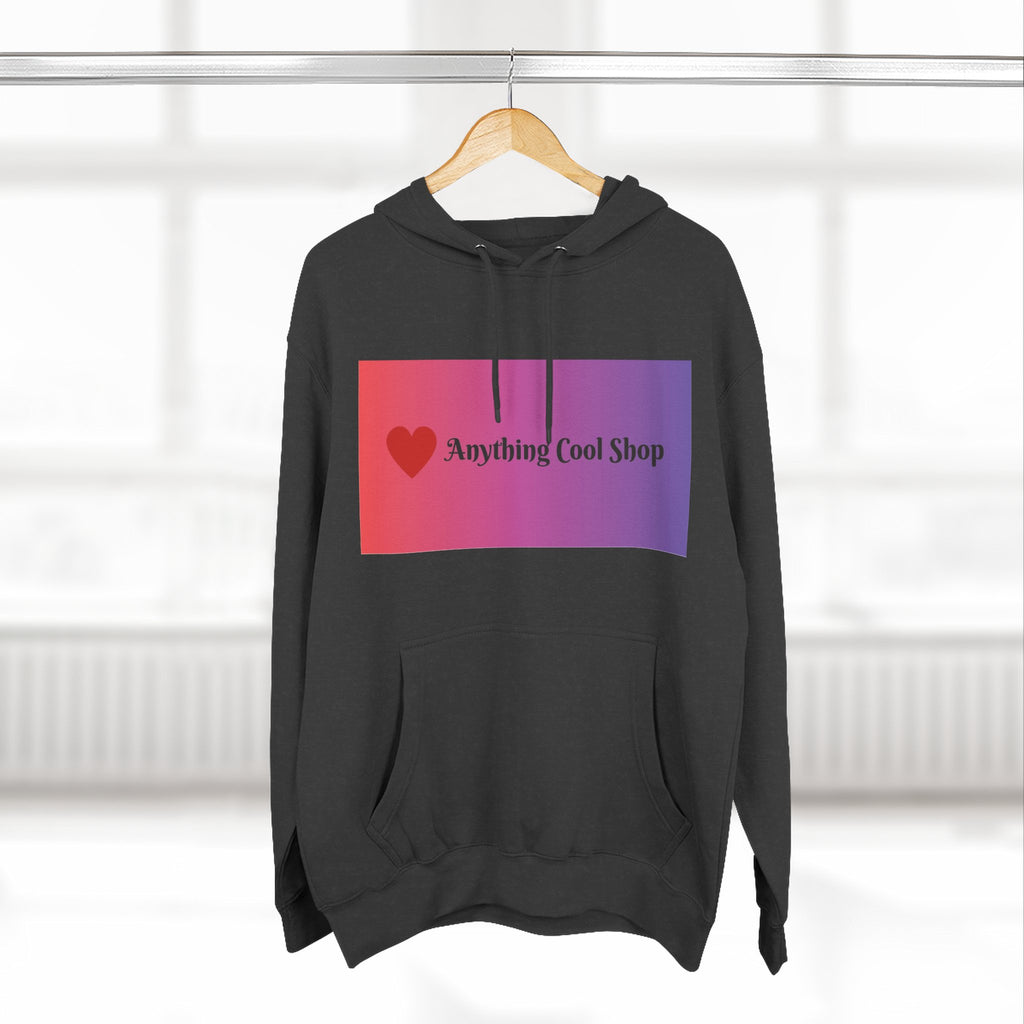 Gradient Heart Logo Hoodie — "Anything Cool Shop" Fleece Pullover