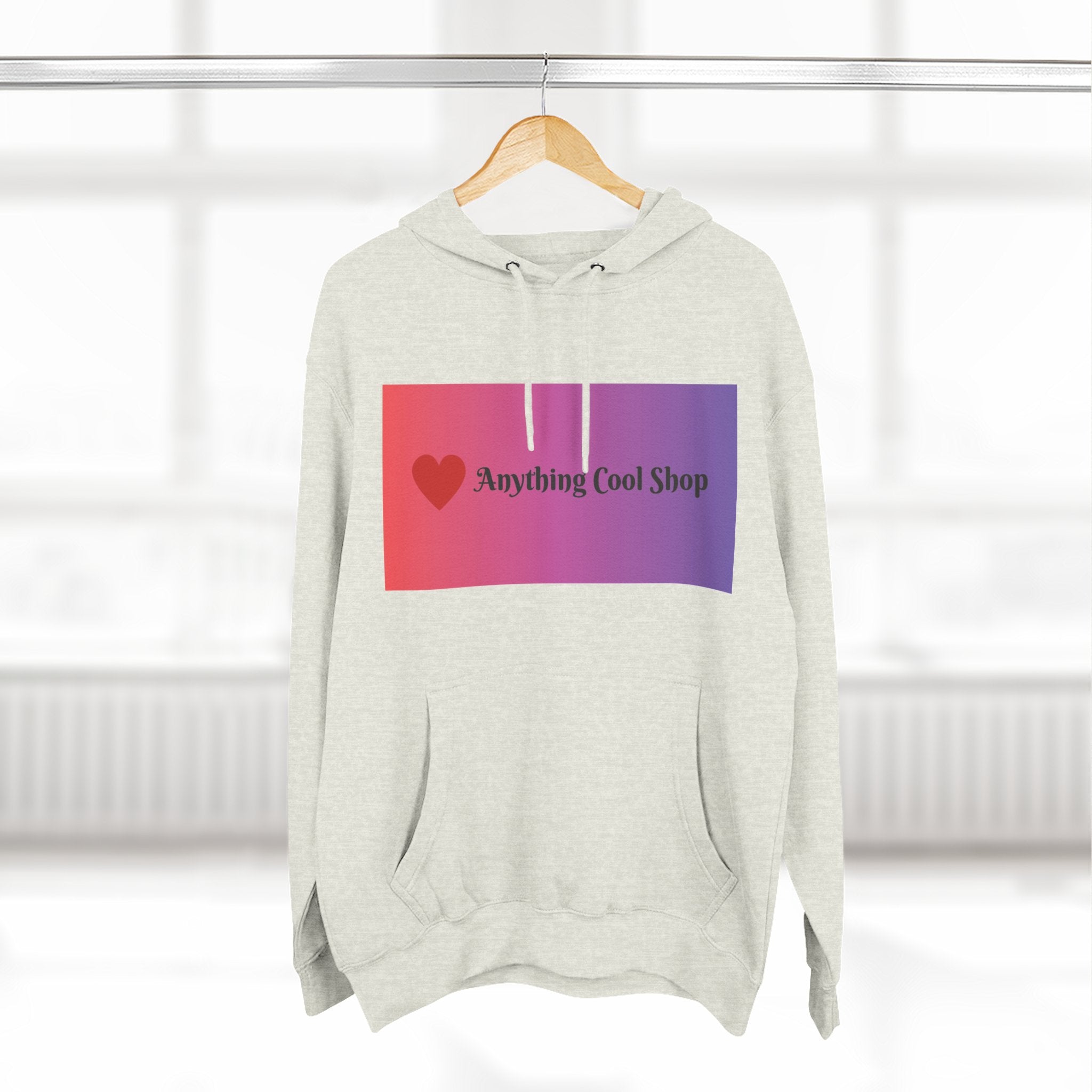 Gradient Heart Logo Hoodie — "Anything Cool Shop" Fleece Pullover
