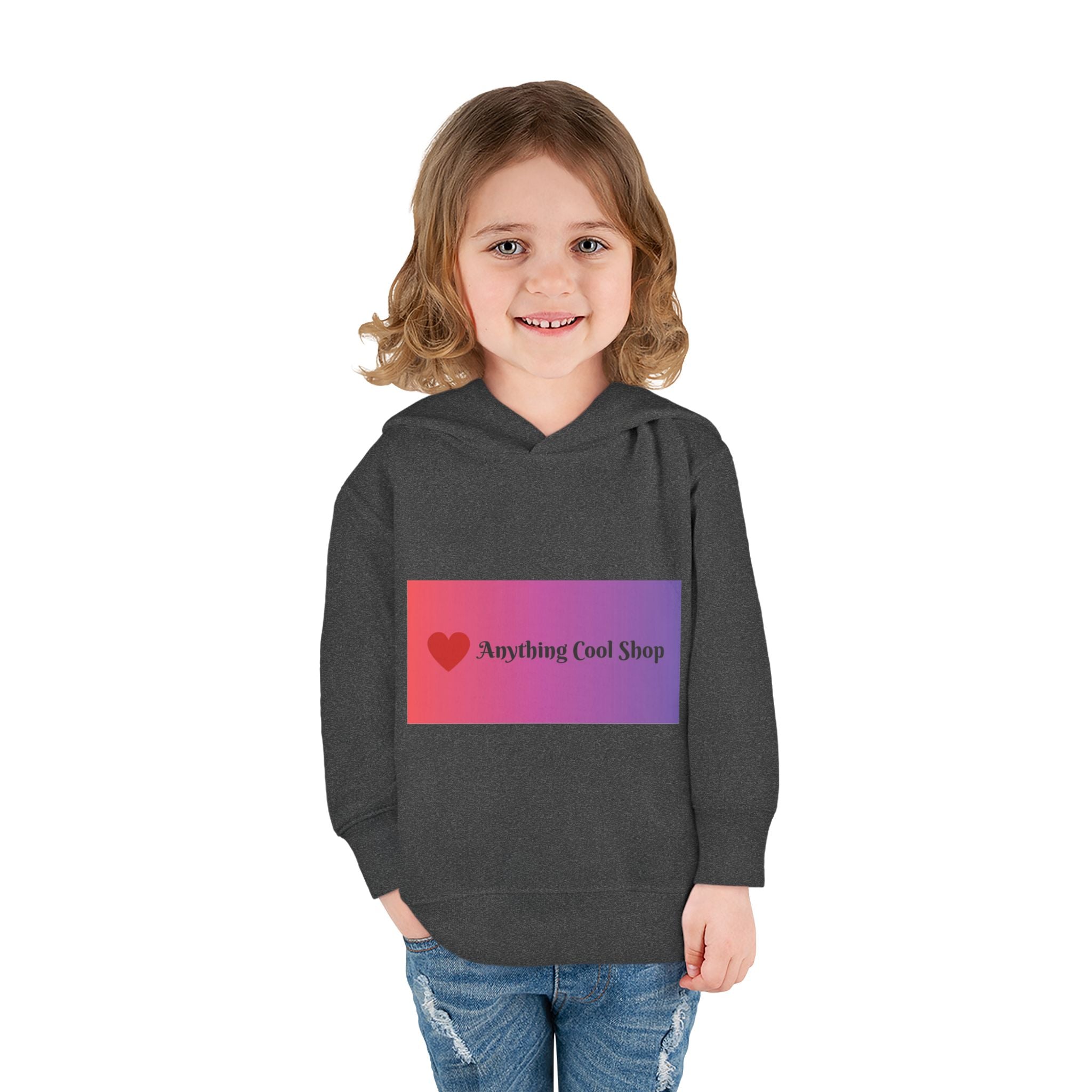 Toddler Hoodie with Gradient Heart Logo — "Anything Cool Shop" Fleece Pullover