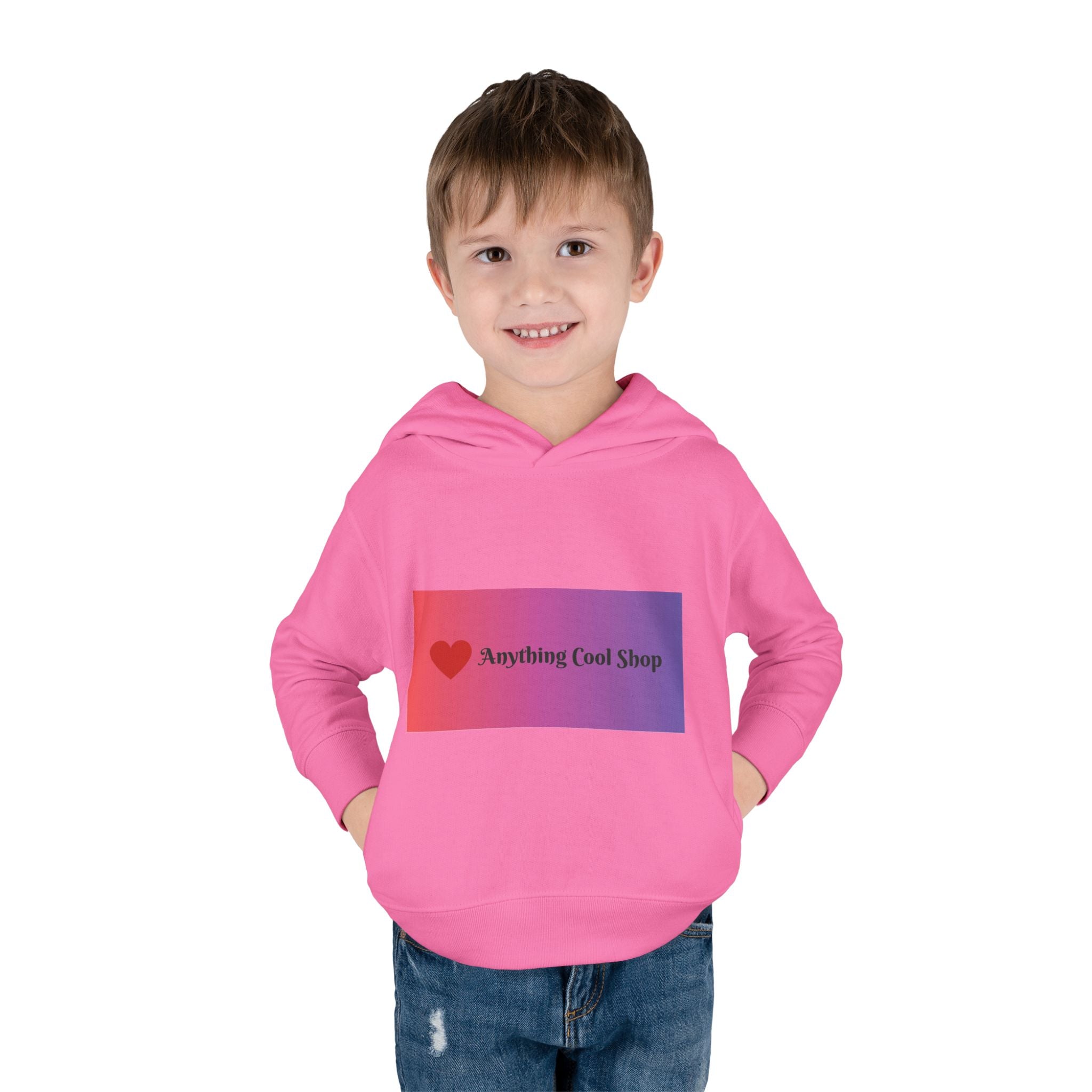 Toddler Hoodie with Gradient Heart Logo — "Anything Cool Shop" Fleece Pullover