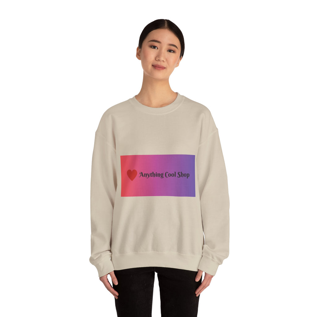Crewneck Sweatshirt — Gradient Heart Logo "Anything Cool Shop"