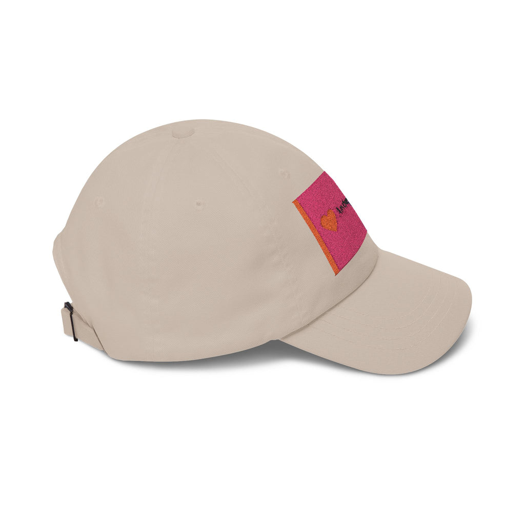 Dad Cap — Pink & Purple Heart Patch Embroidered "Anything Cool Stuff"