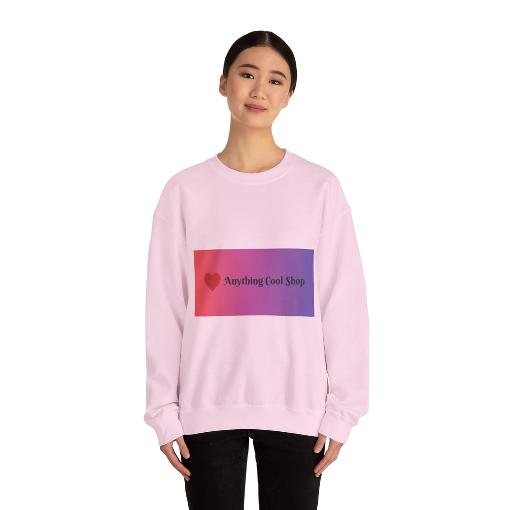 Crewneck Sweatshirt — Gradient Heart Logo "Anything Cool Shop"
