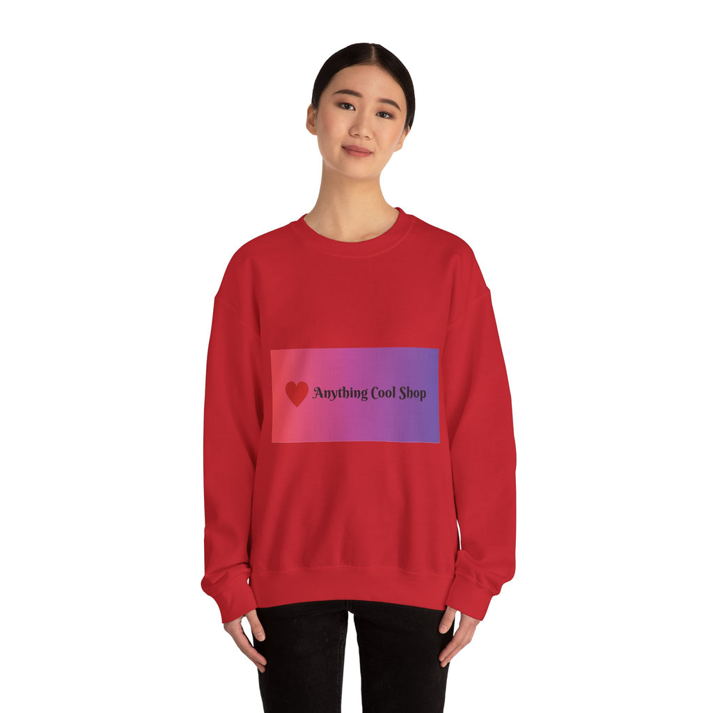 Crewneck Sweatshirt — Gradient Heart Logo "Anything Cool Shop"