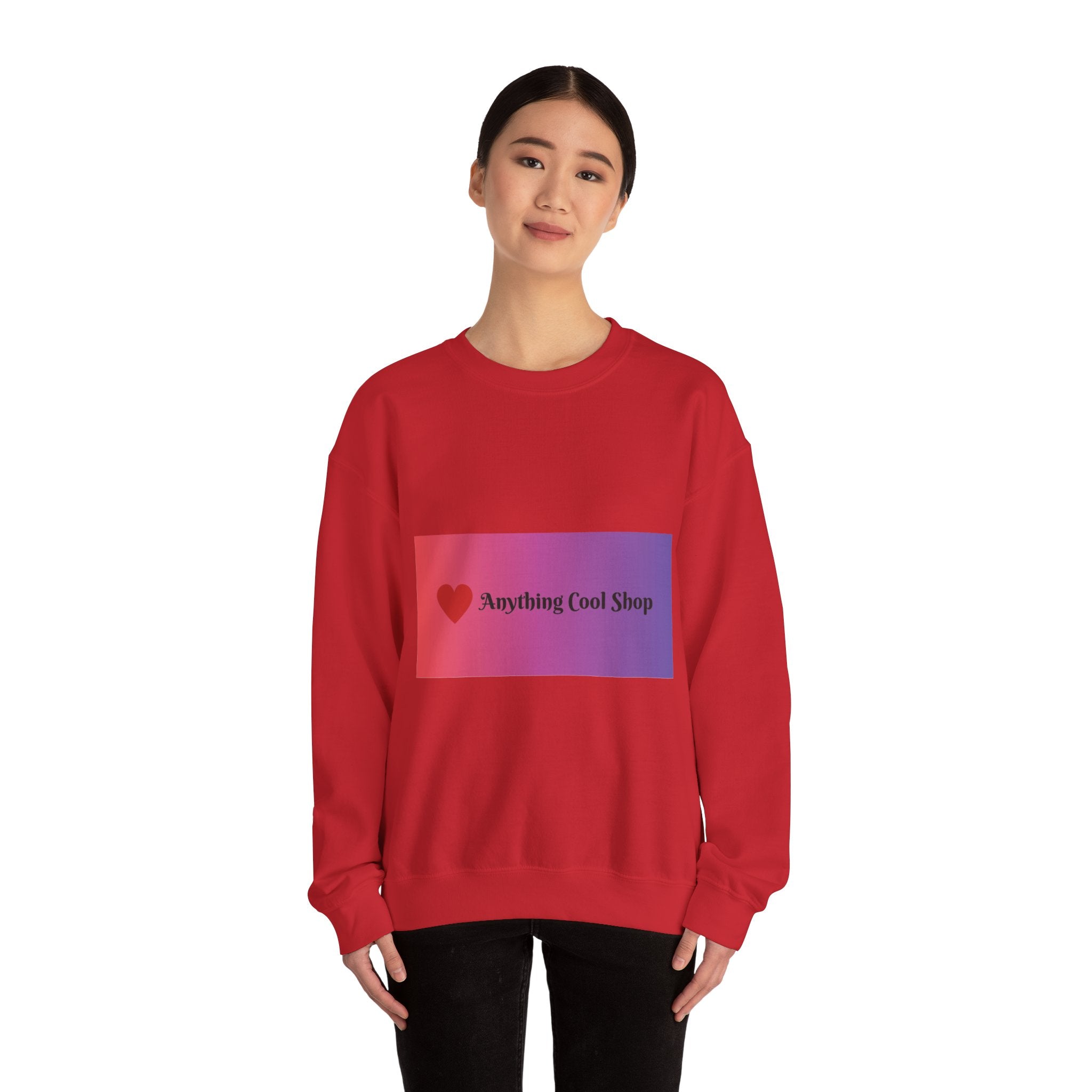 Crewneck Sweatshirt — Gradient Heart Logo "Anything Cool Shop"