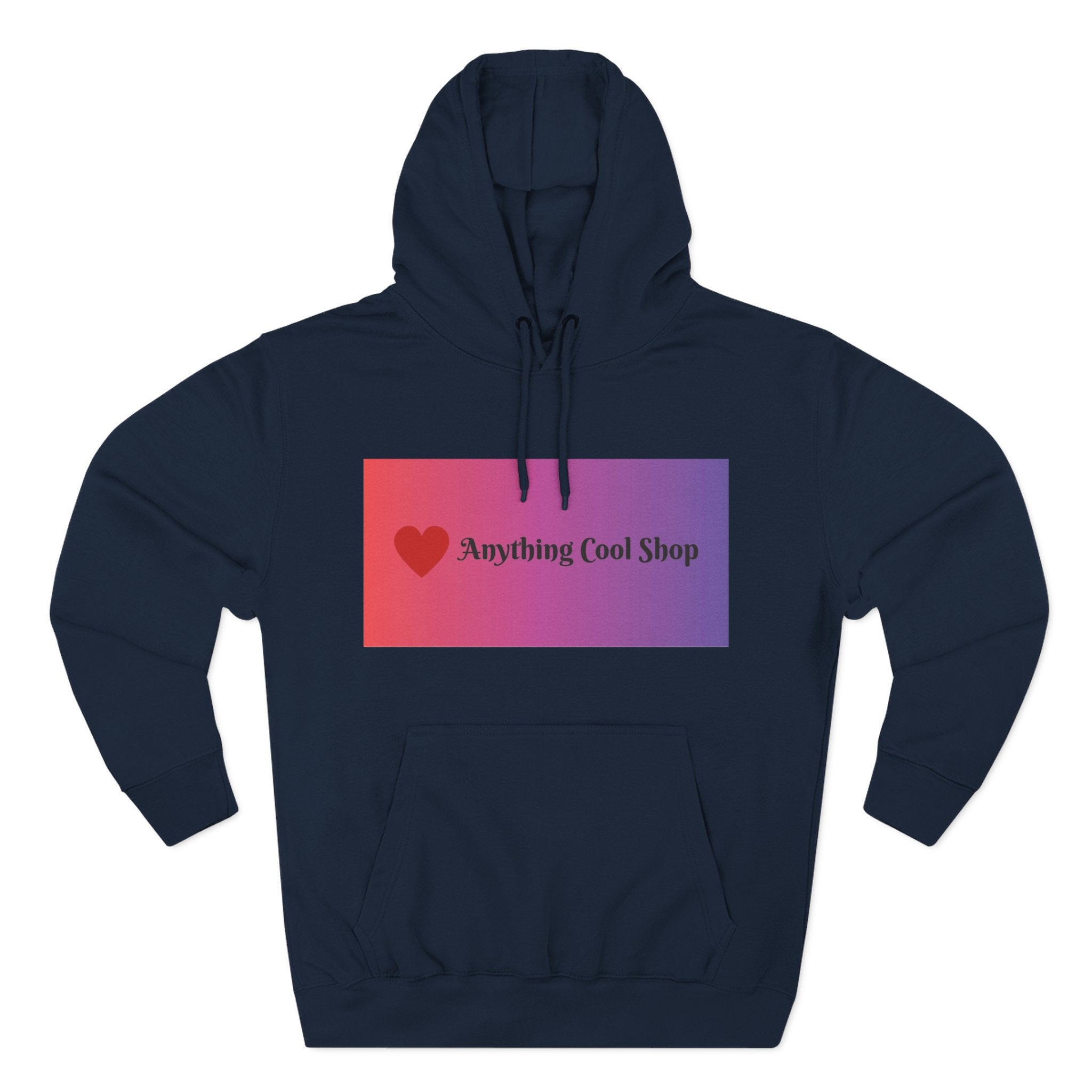 Gradient Heart Logo Hoodie — "Anything Cool Shop" Fleece Pullover