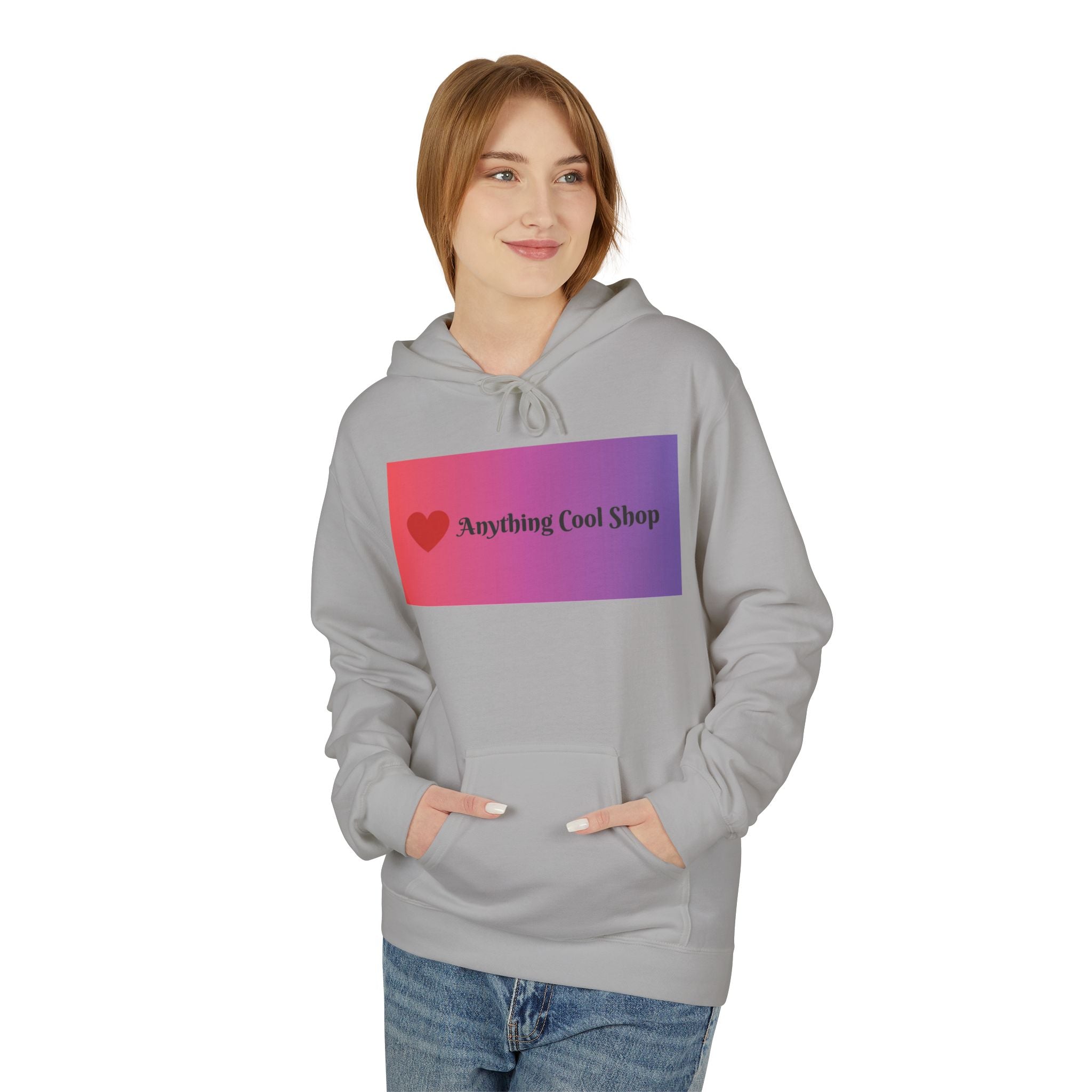 Cool Shop Logo Hoodie — Gradient Heart Graphic Pullover